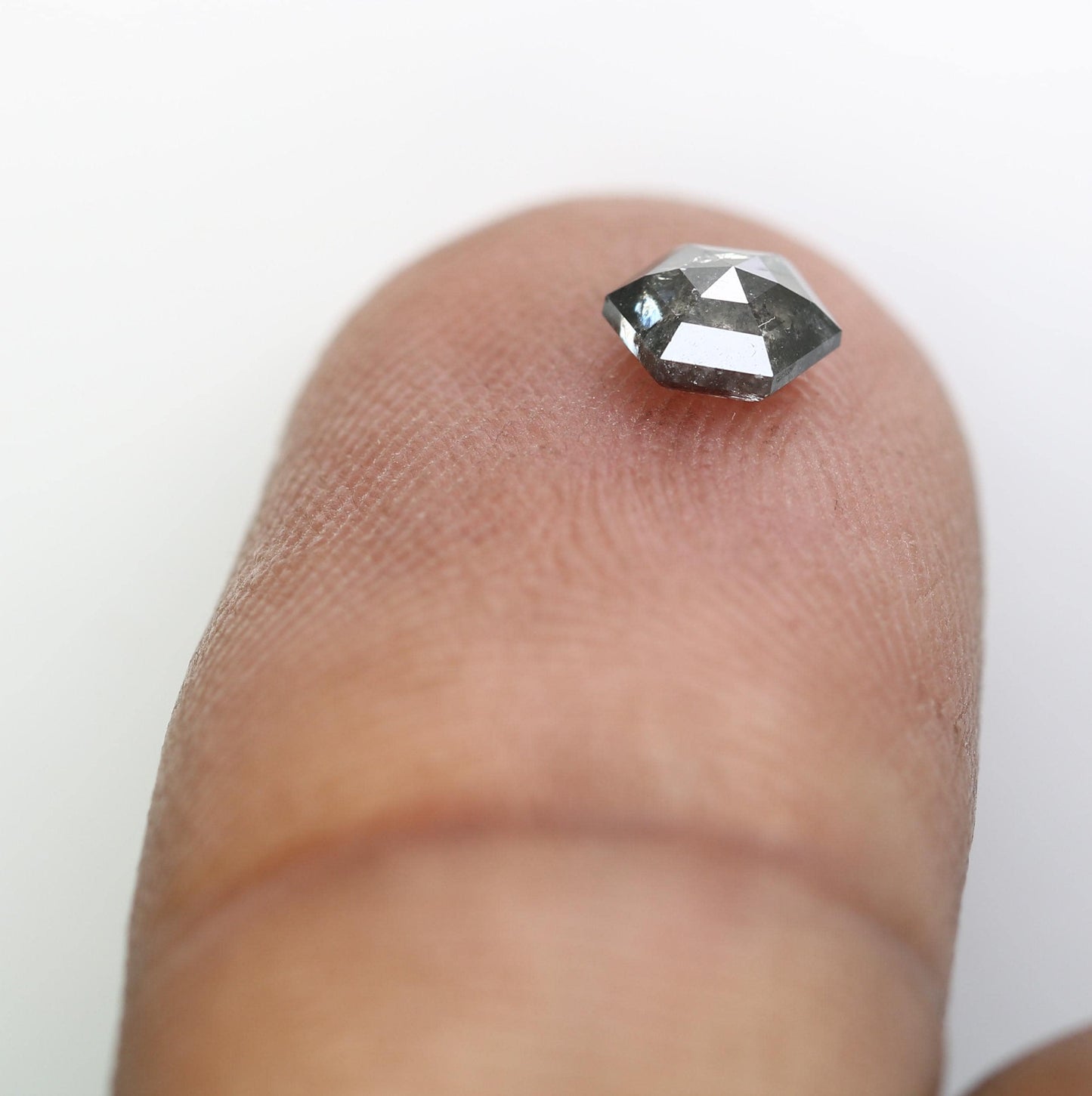0.50 CT Hexagon Salt and Pepper Diamond | Loose Natural Grey Gemstone | Ethically Mined Earth Stone | Unique Gift for Jewelry Creations