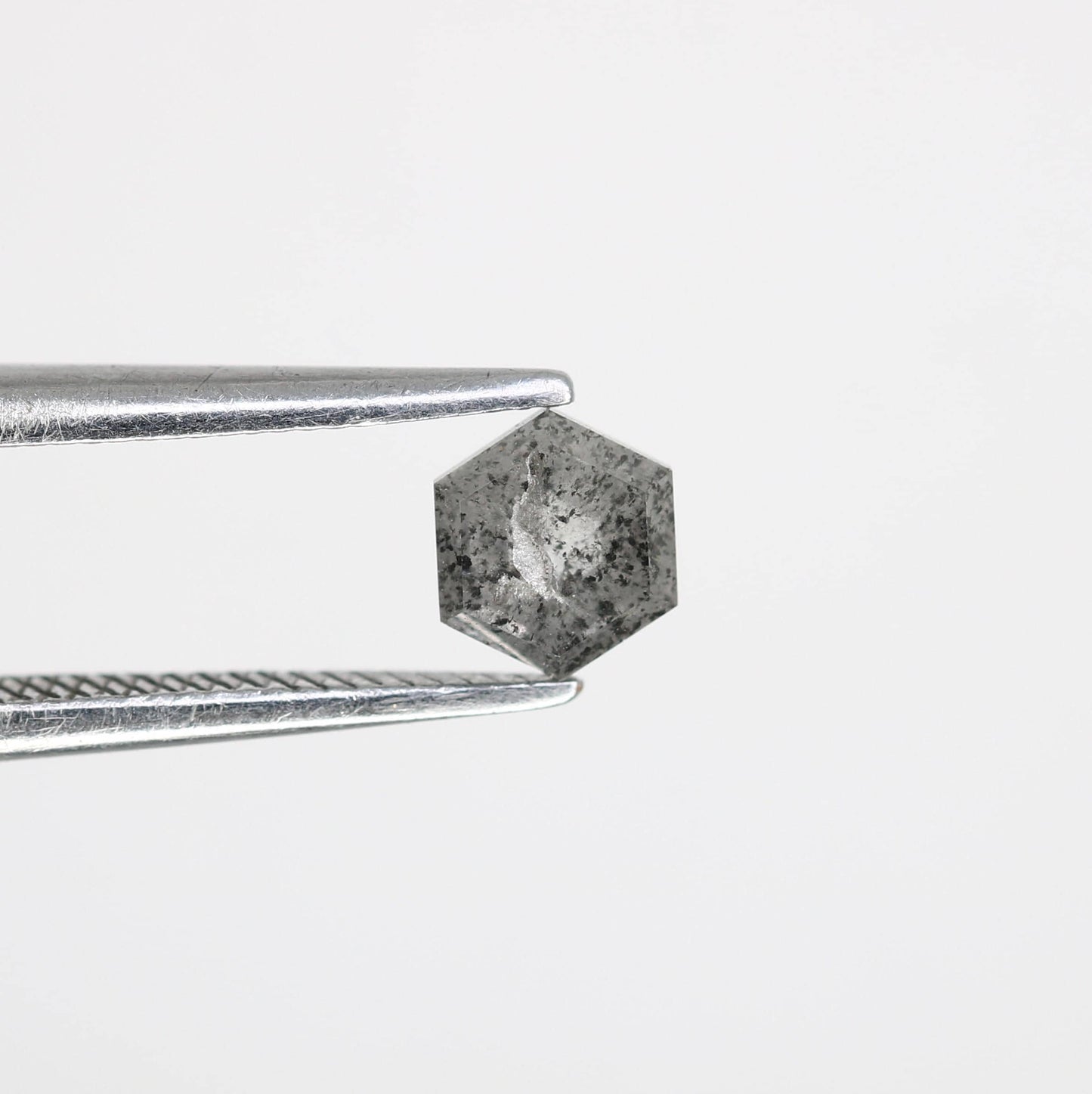 0.51 CT Hexagon Cut Salt and Pepper Diamond | Loose Natural Grey Stone | Mined Gem | Unique Gift for Engagements and Custom Jewelry