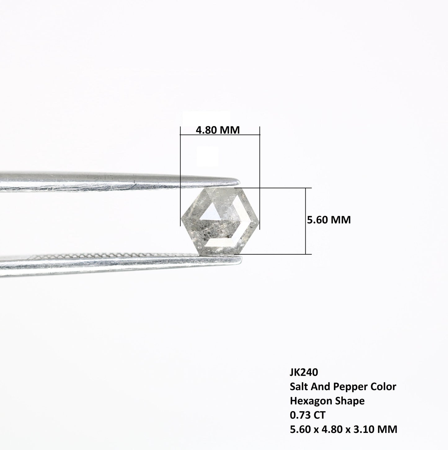 0.73 CT Unique Octagon Salt and Pepper Diamond | Natural Grey Loose Gemstone | Perfect for Custom Jewelry and Engagement Rings