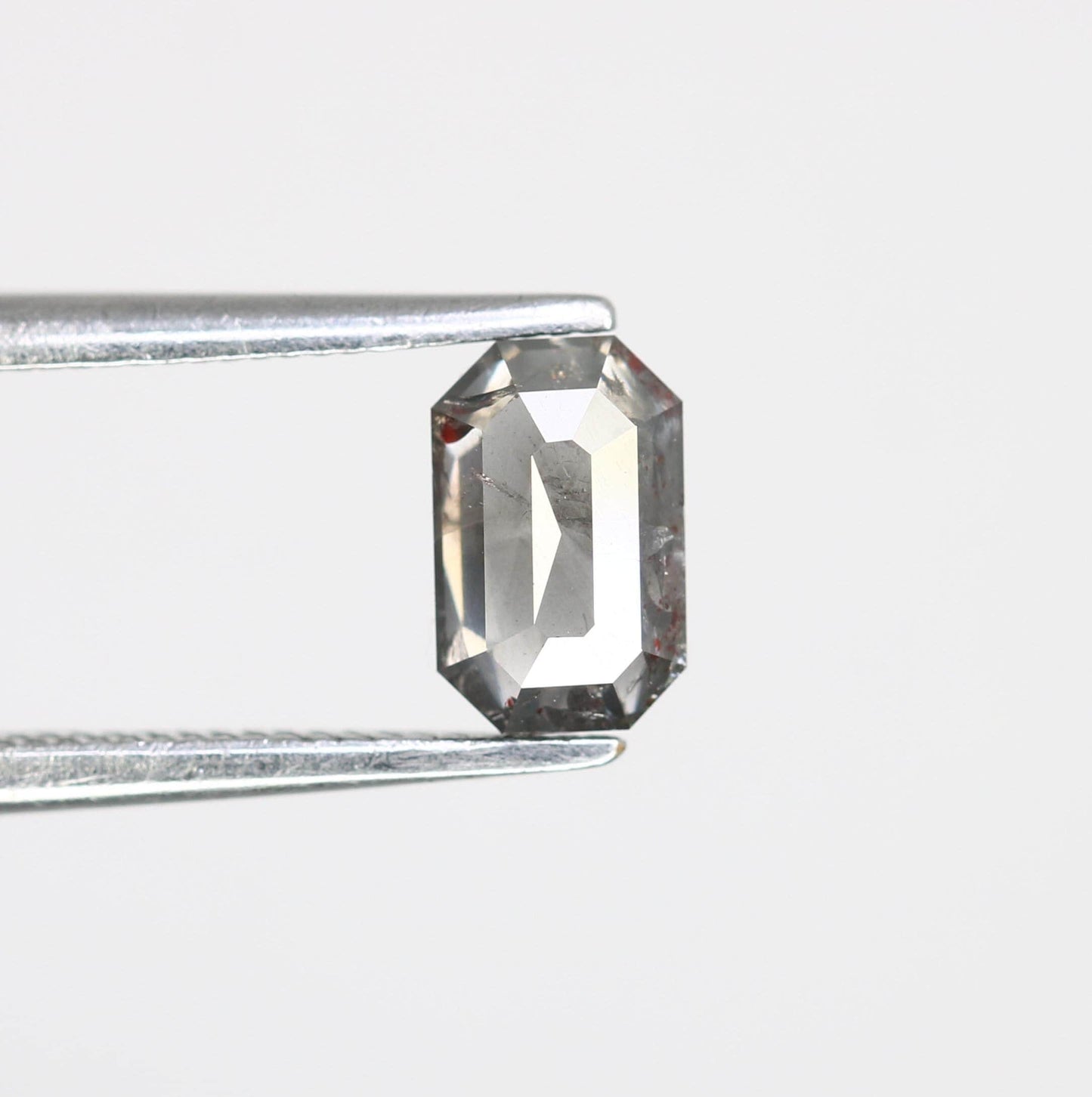 0.80 CT Emerald-Shaped Salt and Pepper Diamond | Unique Grey Gemstone | Loose Natural Stone for Custom Jewelry