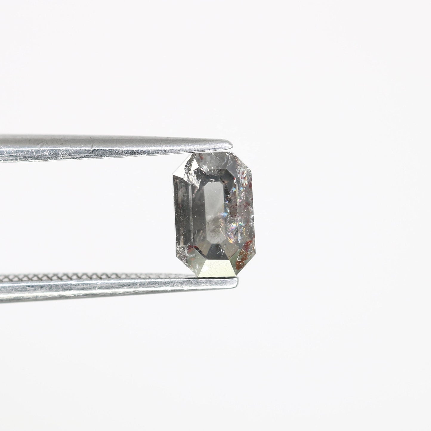 0.80 CT Emerald-Shaped Salt and Pepper Diamond | Unique Grey Gemstone | Loose Natural Stone for Custom Jewelry