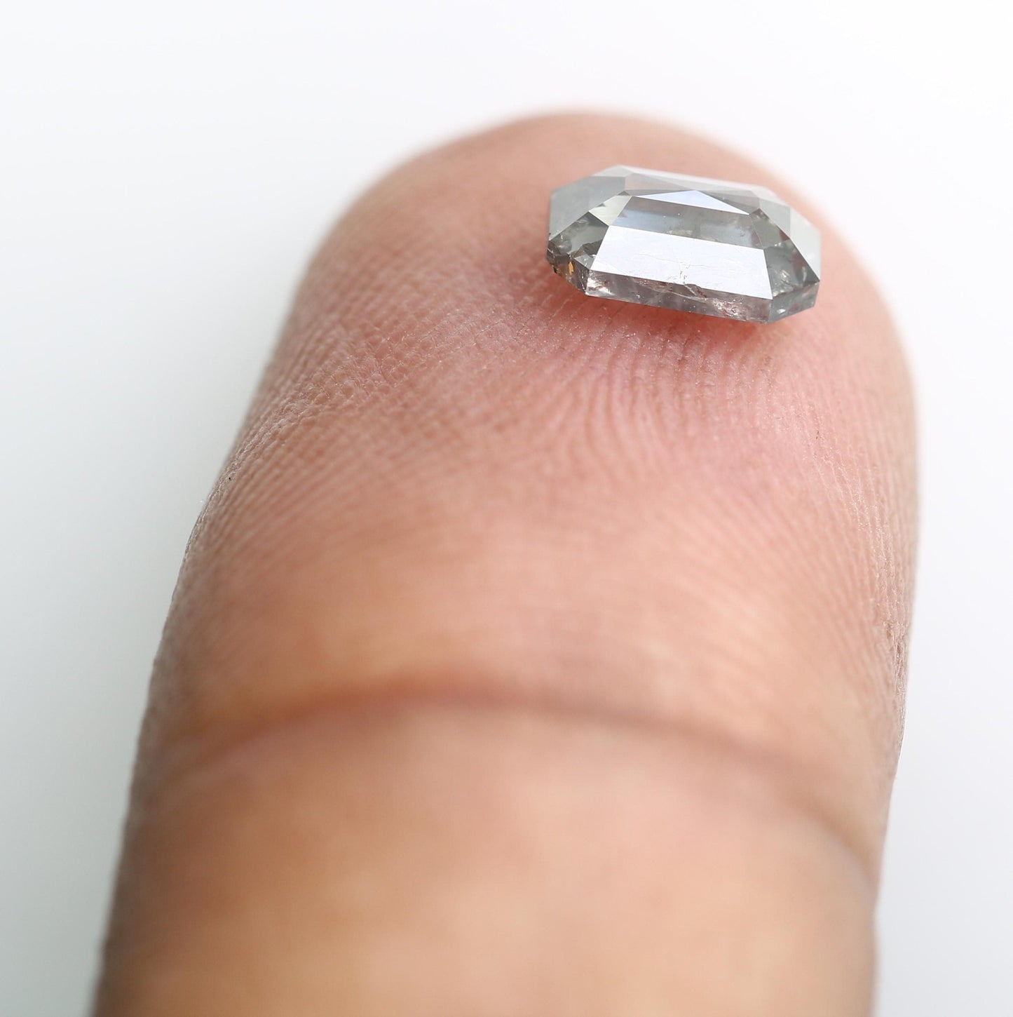 0.80 CT Emerald-Shaped Salt and Pepper Diamond | Unique Grey Gemstone | Loose Natural Stone for Custom Jewelry