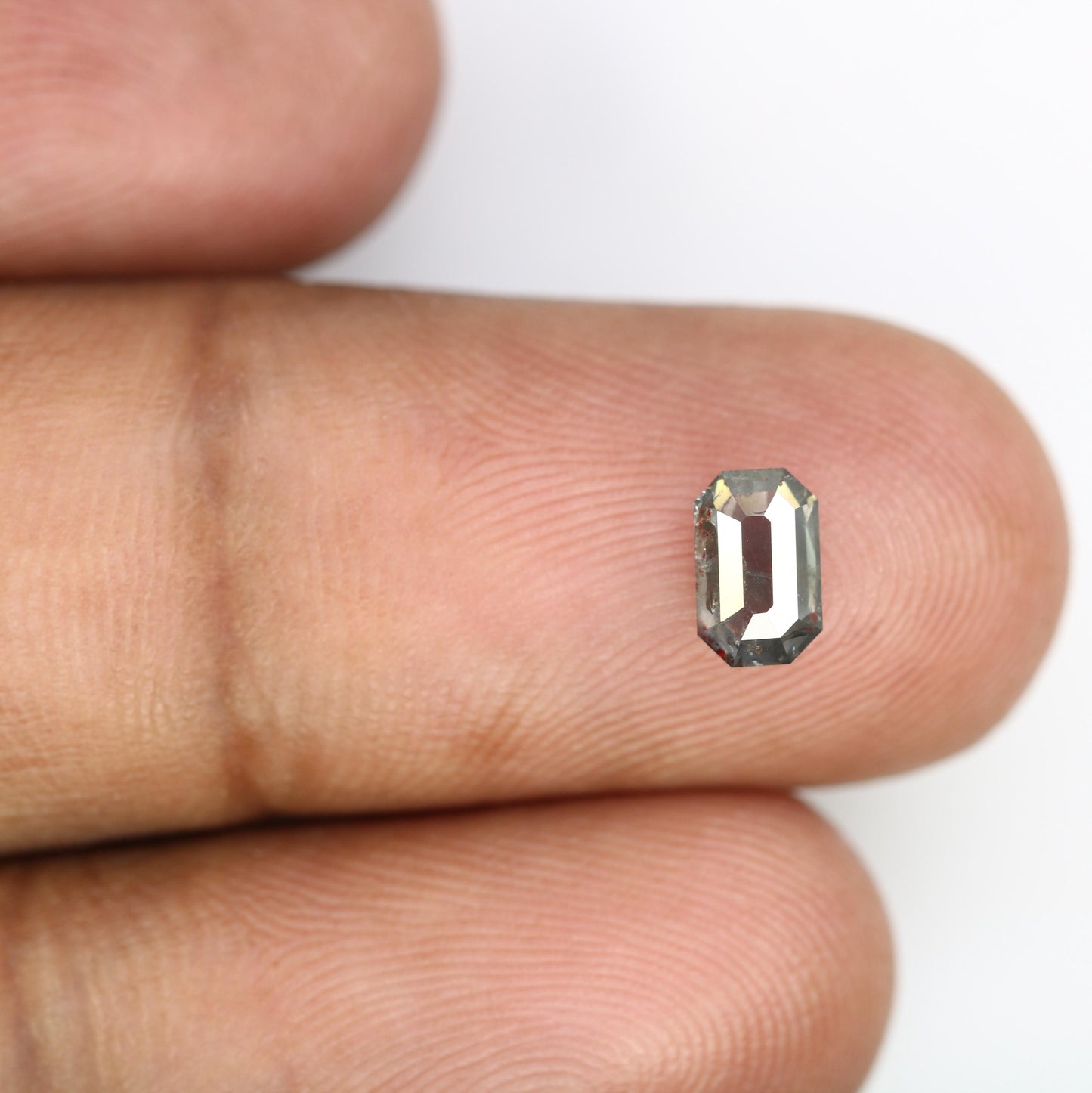 0.80 CT Emerald-Shaped Salt and Pepper Diamond | Unique Grey Gemstone | Loose Natural Stone for Custom Jewelry