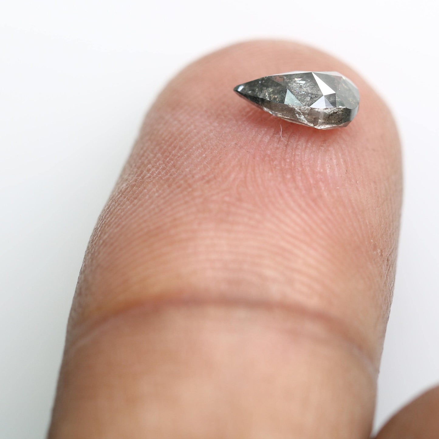 0.70 CT Black Pear Salt and Pepper Diamond | Loose Natural Gemstone | Earth-Mined Unique Stone | Perfect Gift for Custom Jewelry Designs