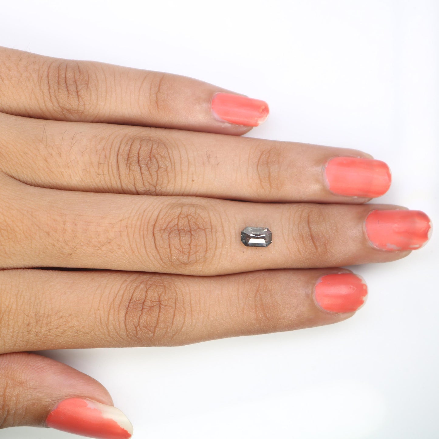 0.80 CT Emerald-Shaped Salt and Pepper Diamond | Unique Grey Gemstone | Loose Natural Stone for Custom Jewelry