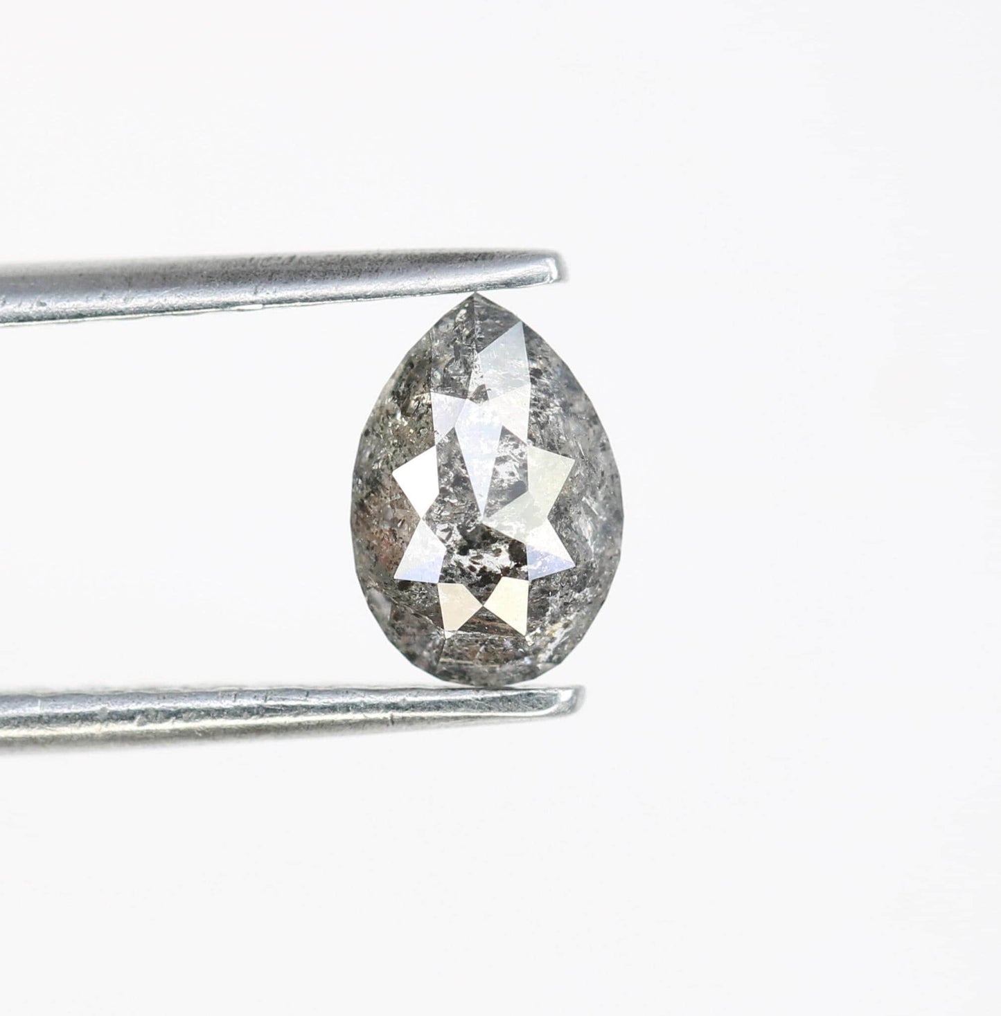 0.75 CT Unique Pear Shape Salt and Pepper Loose Diamond | Natural Conflict-Free Gemstone for Custom Engagement Rings | Artisan Craftsmanship