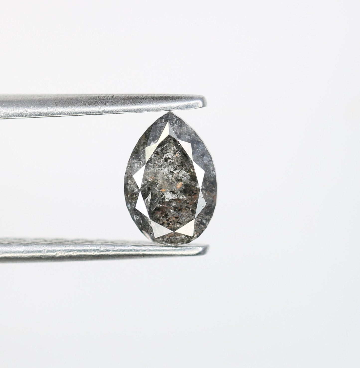 0.75 CT Unique Pear Shape Salt and Pepper Loose Diamond | Natural Conflict-Free Gemstone for Custom Engagement Rings | Artisan Craftsmanship