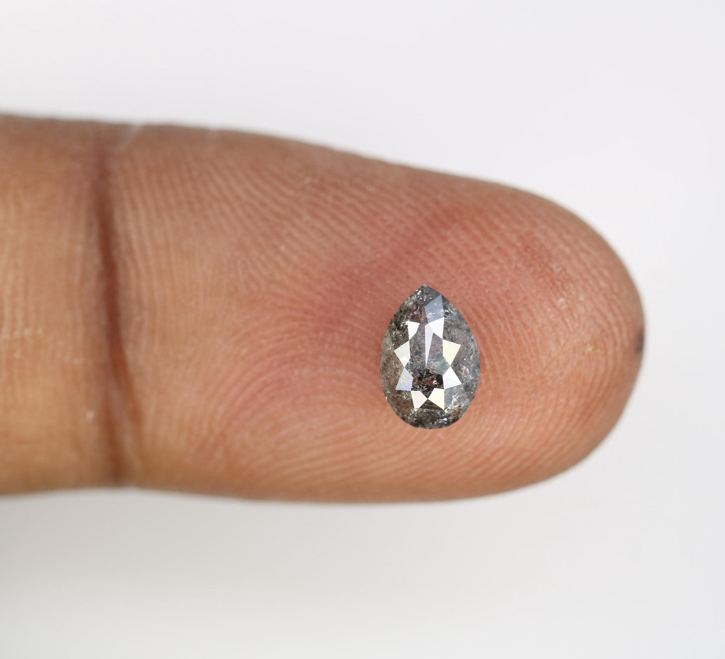 0.75 CT Unique Pear Shape Salt and Pepper Loose Diamond | Natural Conflict-Free Gemstone for Custom Engagement Rings | Artisan Craftsmanship