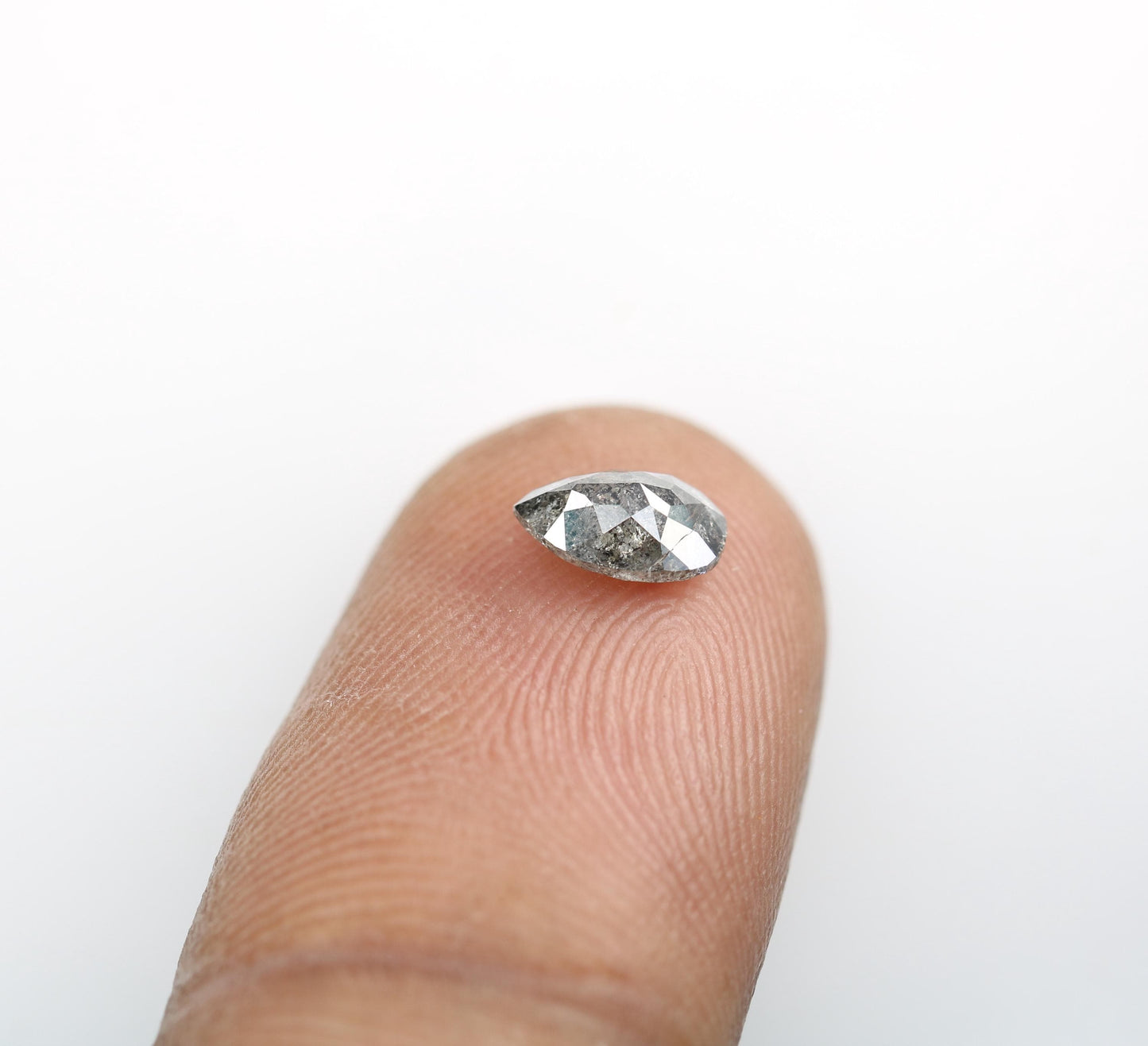 0.75 CT Unique Pear Shape Salt and Pepper Loose Diamond | Natural Conflict-Free Gemstone for Custom Engagement Rings | Artisan Craftsmanship