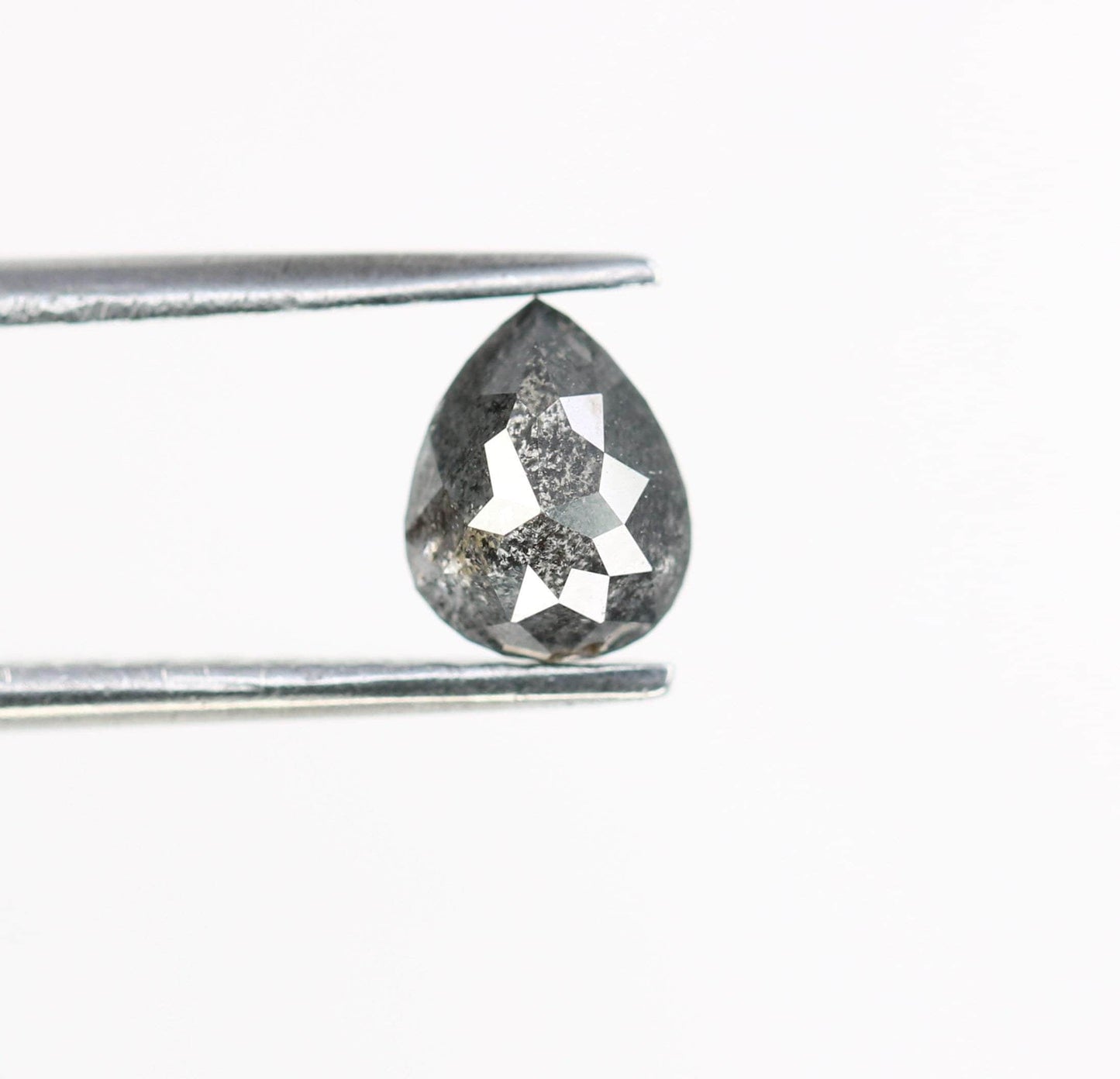 0.82 CT Elegant Pear Shape Salt and Pepper Loose Diamond | Ethical Natural Gemstone for Custom Jewelry & Engagements | One-of-a-Kind Sparkle