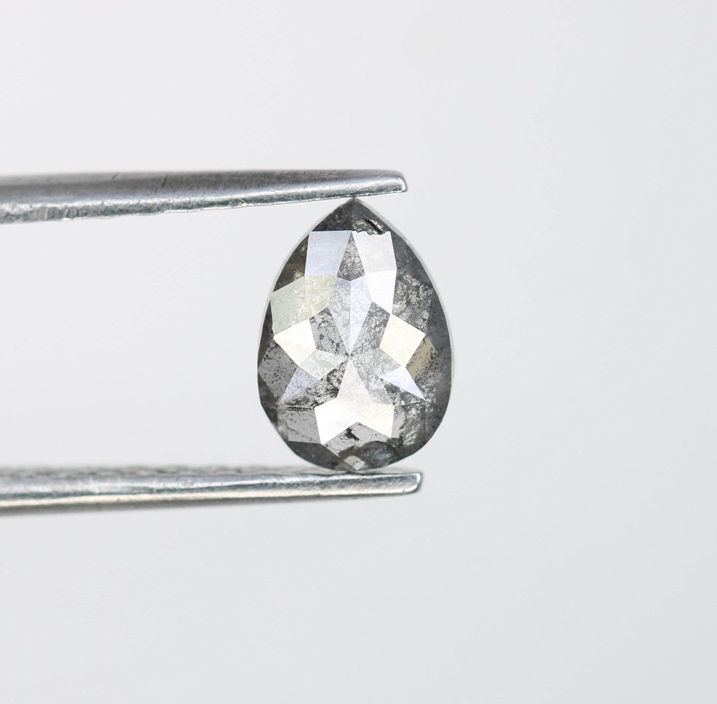 0.77 CT Natural Pear Shape Salt and Pepper Diamond | Loose Conflict-Free Gemstone for Engagement Rings | Unique Artisan Jewelry