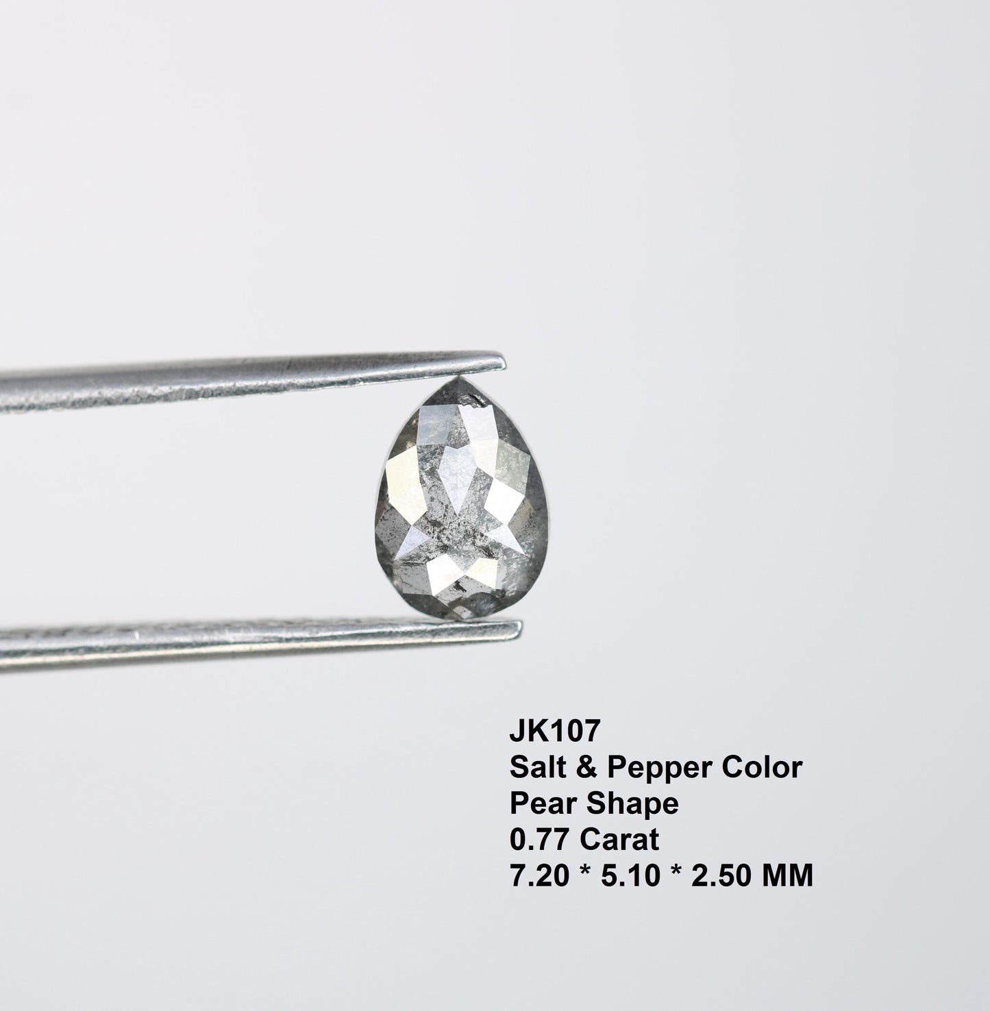 0.77 CT Natural Pear Shape Salt and Pepper Diamond | Loose Conflict-Free Gemstone for Engagement Rings | Unique Artisan Jewelry