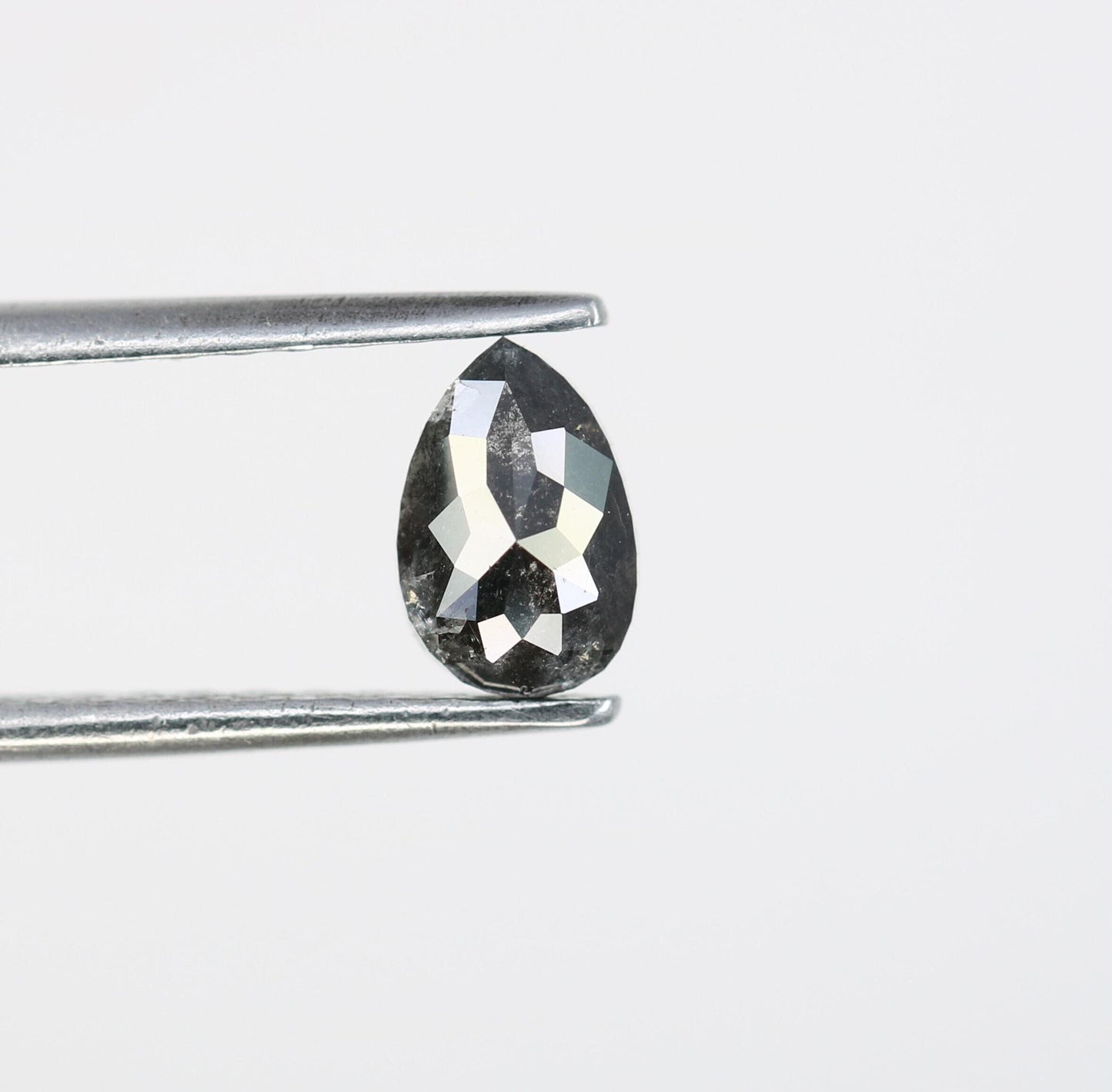 0.80 CT Pear Shape Salt and Pepper Natural Loose Diamond | Unique Conflict-Free Gemstone | Perfect for Engagement Rings & Custom Jewelry |