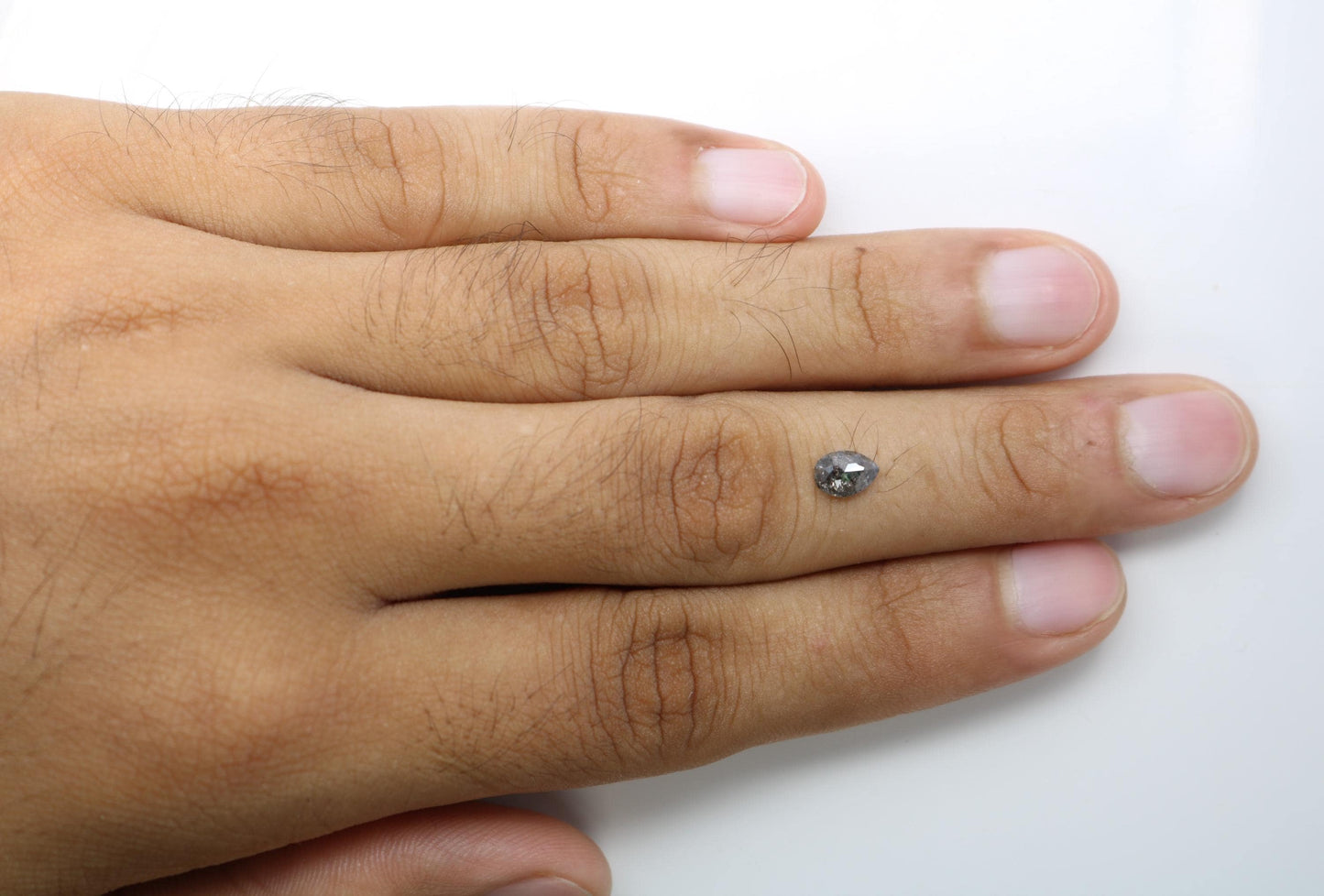 0.75 CT Unique Pear Shape Salt and Pepper Loose Diamond | Natural Conflict-Free Gemstone for Custom Engagement Rings | Artisan Craftsmanship