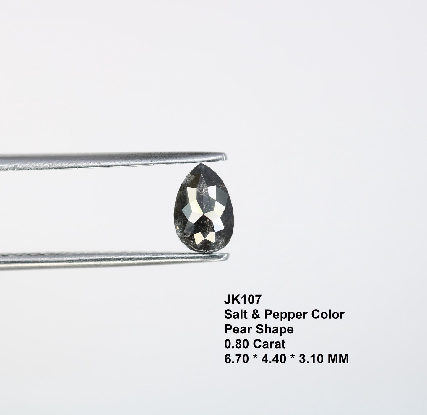 0.80 CT Pear Shape Salt and Pepper Natural Loose Diamond | Unique Conflict-Free Gemstone | Perfect for Engagement Rings & Custom Jewelry |