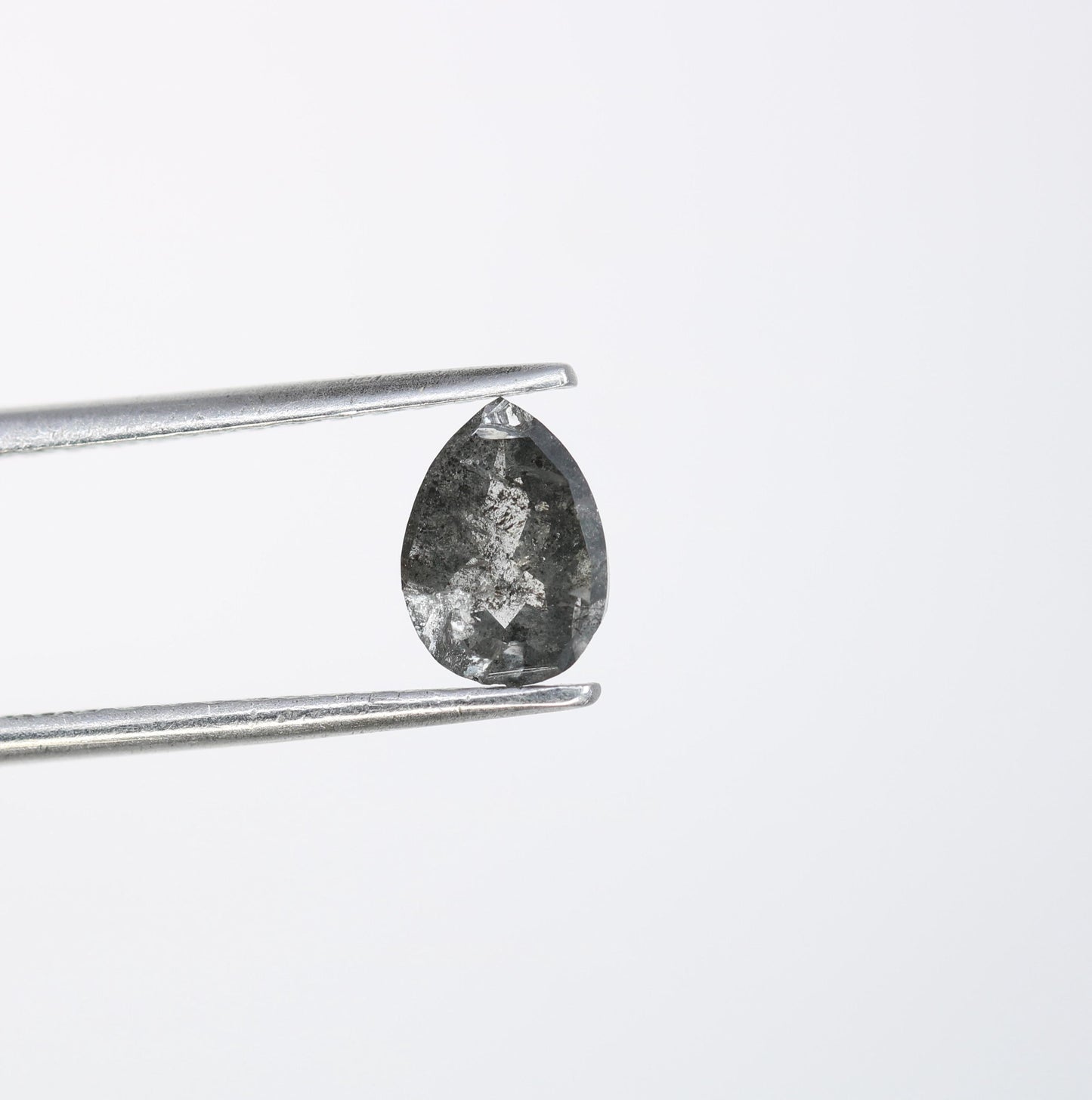 0.77 CT Natural Pear Shape Salt and Pepper Diamond | Loose Conflict-Free Gemstone for Engagement Rings | Unique Artisan Jewelry