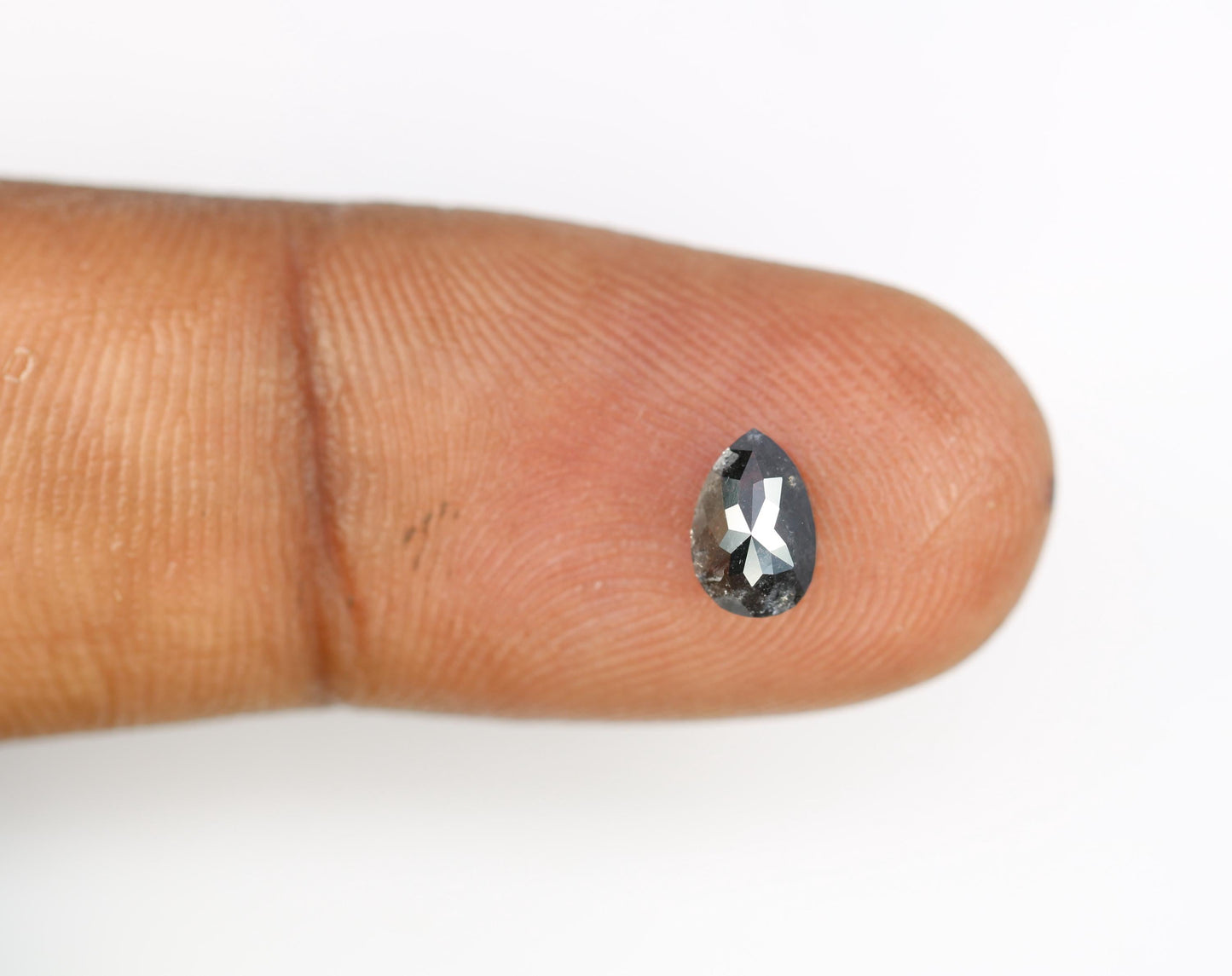 0.80 CT Pear Shape Salt and Pepper Natural Loose Diamond | Unique Conflict-Free Gemstone | Perfect for Engagement Rings & Custom Jewelry |