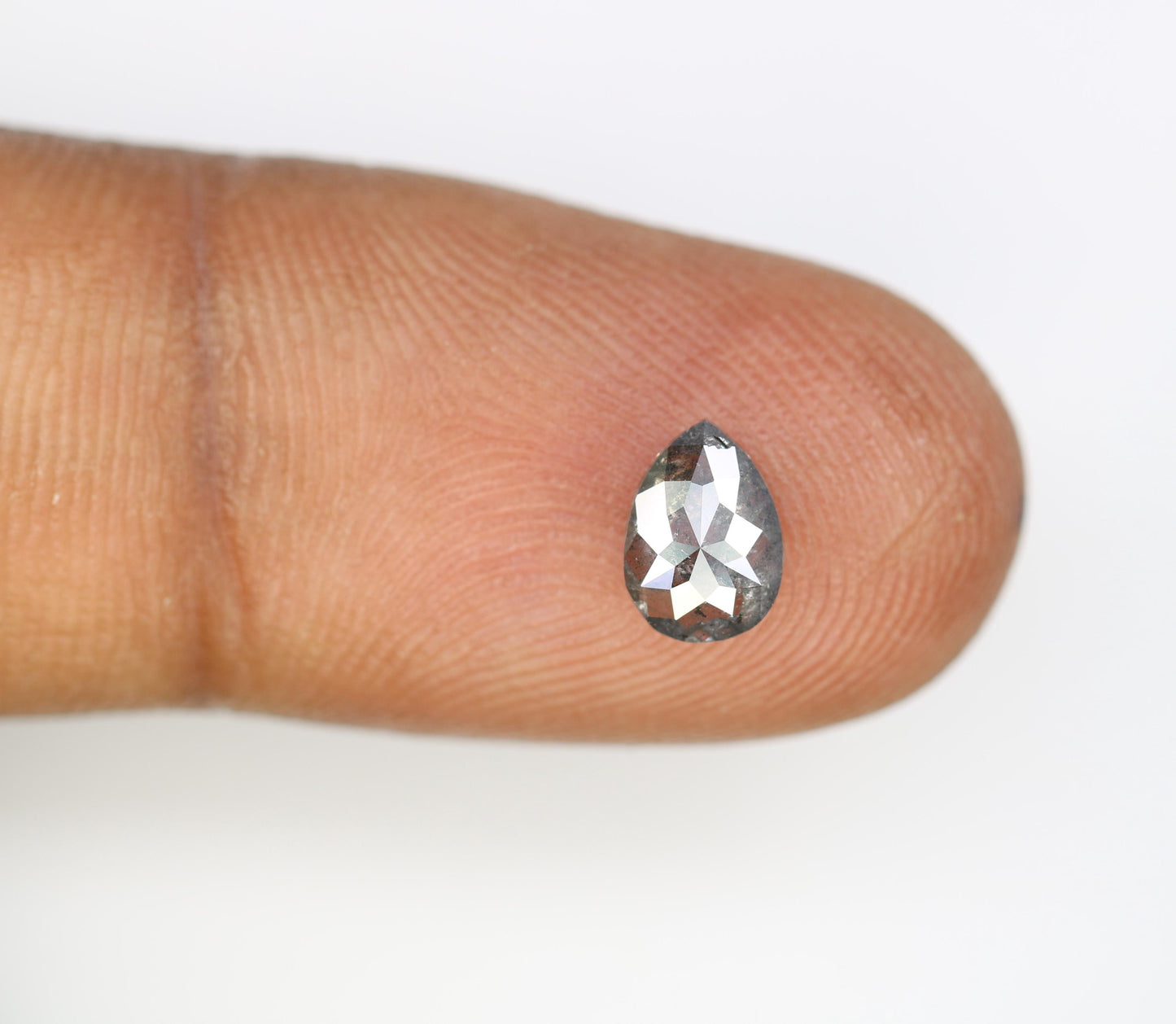 0.77 CT Natural Pear Shape Salt and Pepper Diamond | Loose Conflict-Free Gemstone for Engagement Rings | Unique Artisan Jewelry