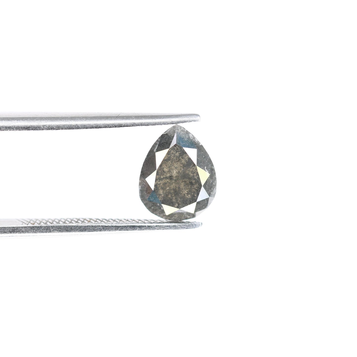 1.56 CT Natural Loose Pear Shape Diamond Salt And Pepper Pear Cut Diamond Natural Loose Black Grey Color Pear Rose Cut Diamond