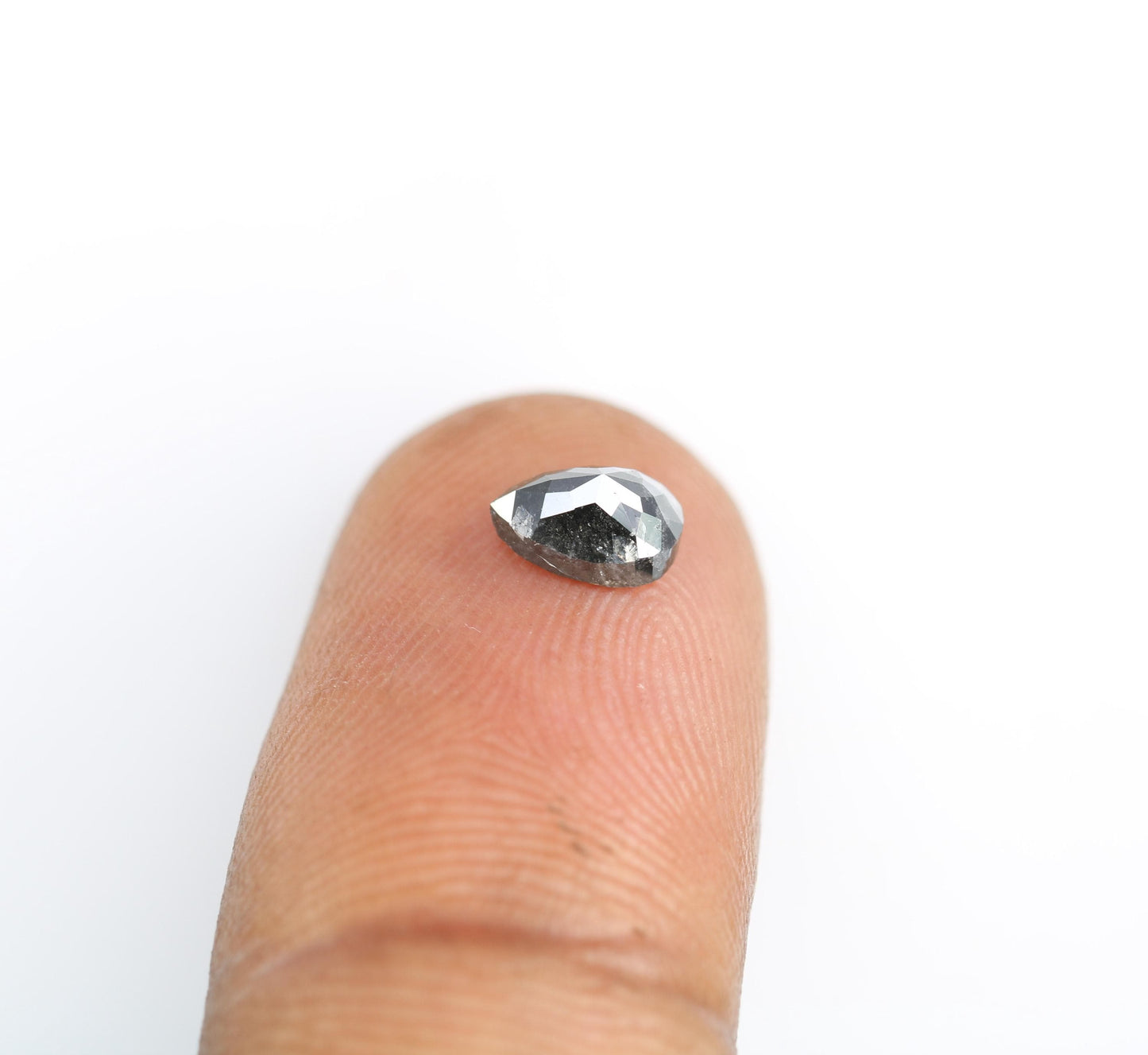 0.80 CT Pear Shape Salt and Pepper Natural Loose Diamond | Unique Conflict-Free Gemstone | Perfect for Engagement Rings & Custom Jewelry |