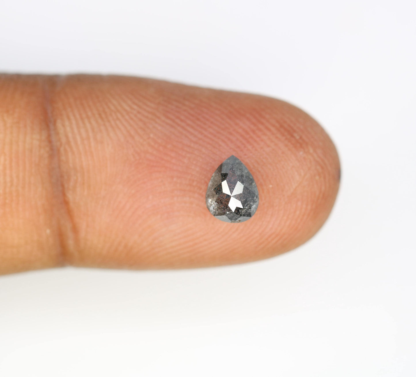 0.82 CT Elegant Pear Shape Salt and Pepper Loose Diamond | Ethical Natural Gemstone for Custom Jewelry & Engagements | One-of-a-Kind Sparkle