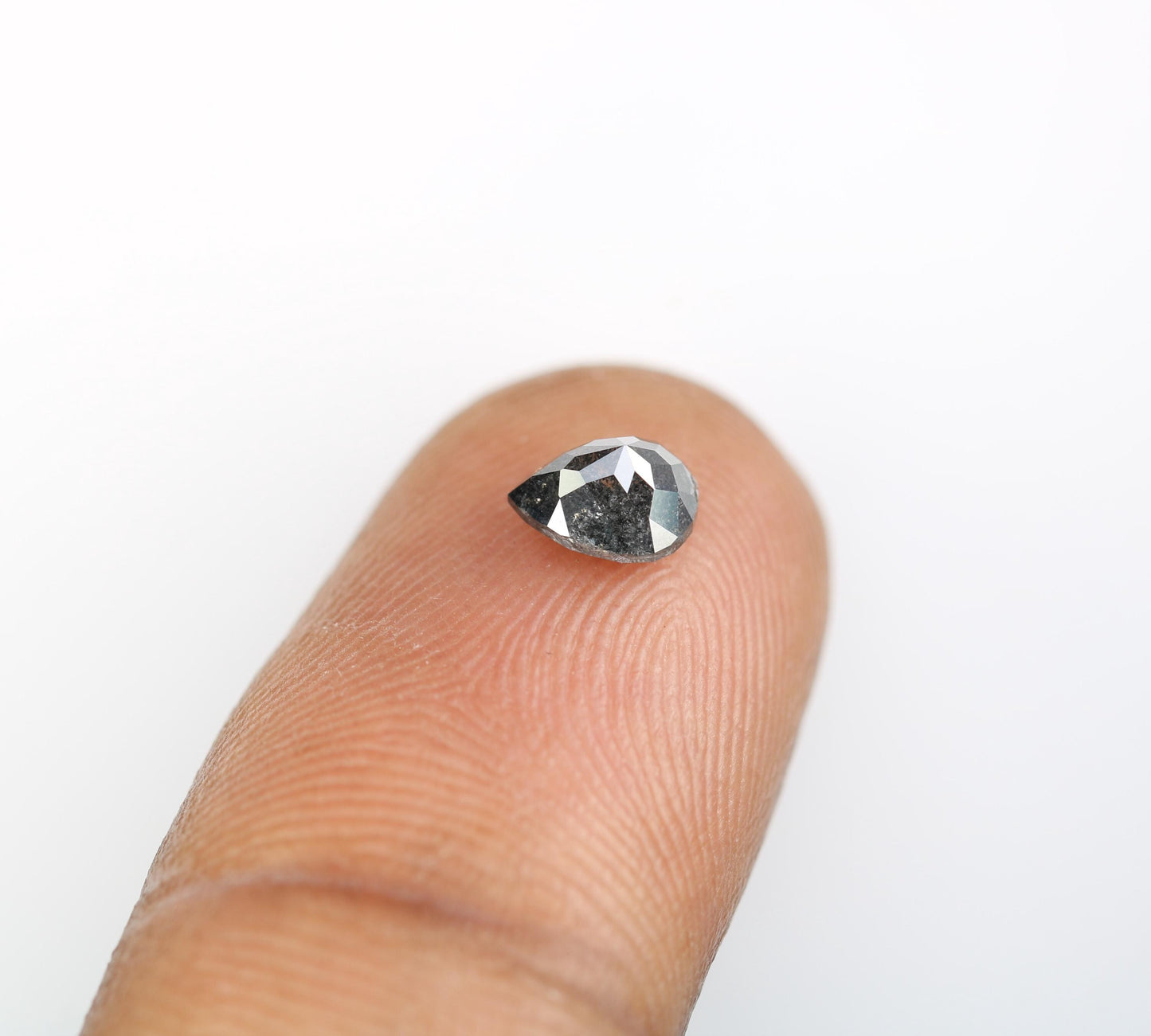 0.82 CT Elegant Pear Shape Salt and Pepper Loose Diamond | Ethical Natural Gemstone for Custom Jewelry & Engagements | One-of-a-Kind Sparkle