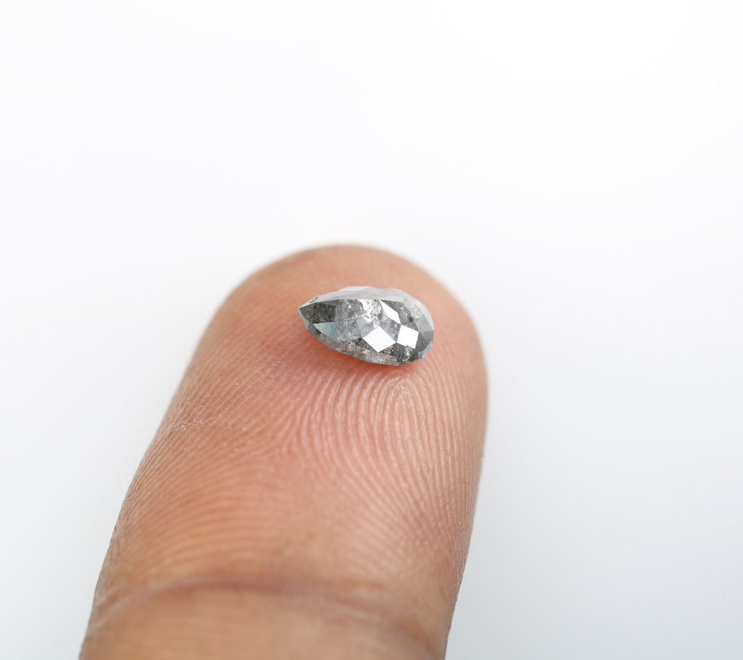 0.77 CT Natural Pear Shape Salt and Pepper Diamond | Loose Conflict-Free Gemstone for Engagement Rings | Unique Artisan Jewelry
