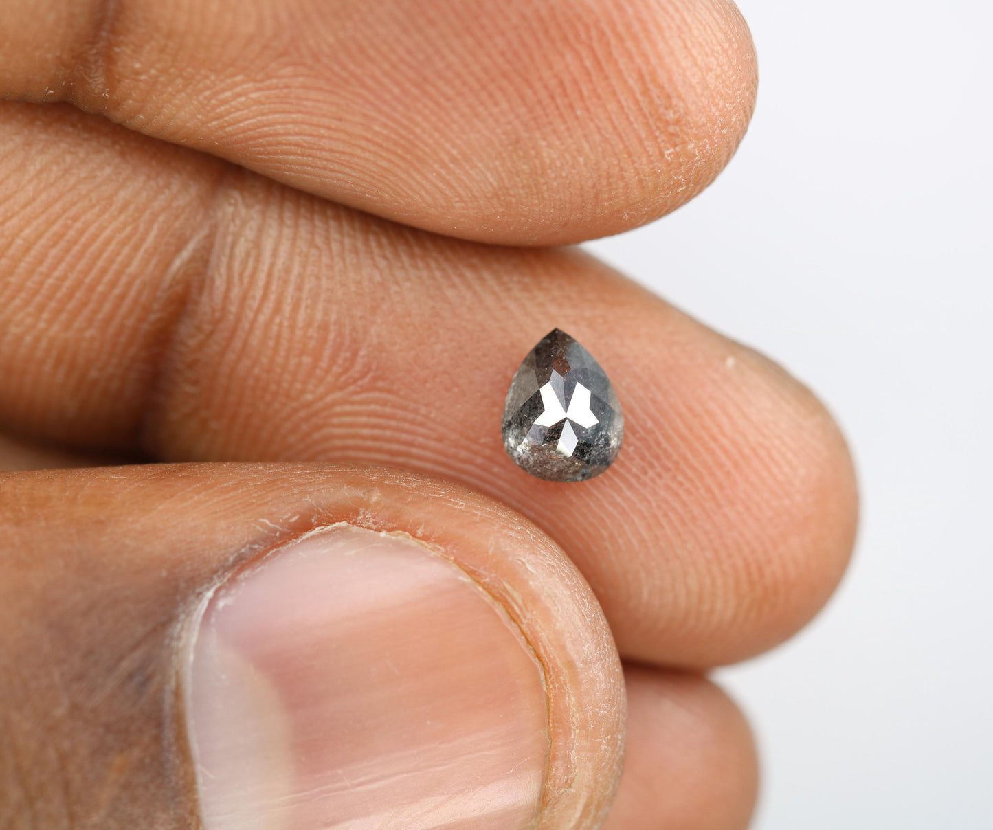 0.82 CT Elegant Pear Shape Salt and Pepper Loose Diamond | Ethical Natural Gemstone for Custom Jewelry & Engagements | One-of-a-Kind Sparkle
