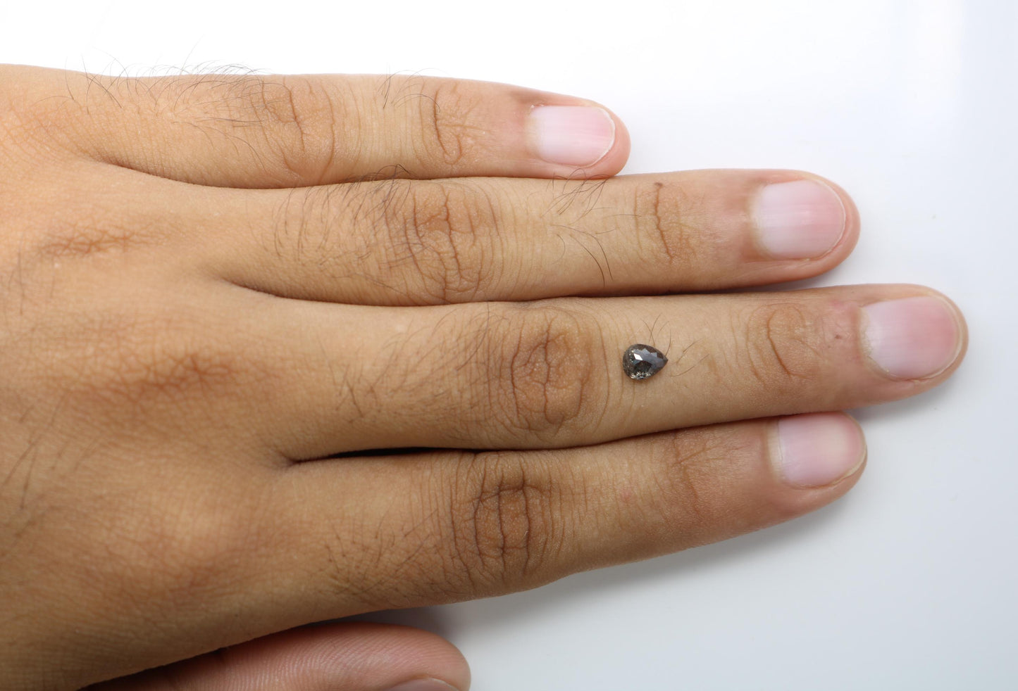 0.82 CT Elegant Pear Shape Salt and Pepper Loose Diamond | Ethical Natural Gemstone for Custom Jewelry & Engagements | One-of-a-Kind Sparkle