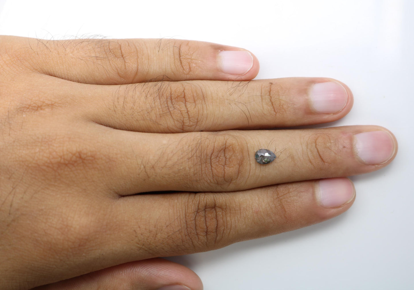 0.77 CT Natural Pear Shape Salt and Pepper Diamond | Loose Conflict-Free Gemstone for Engagement Rings | Unique Artisan Jewelry