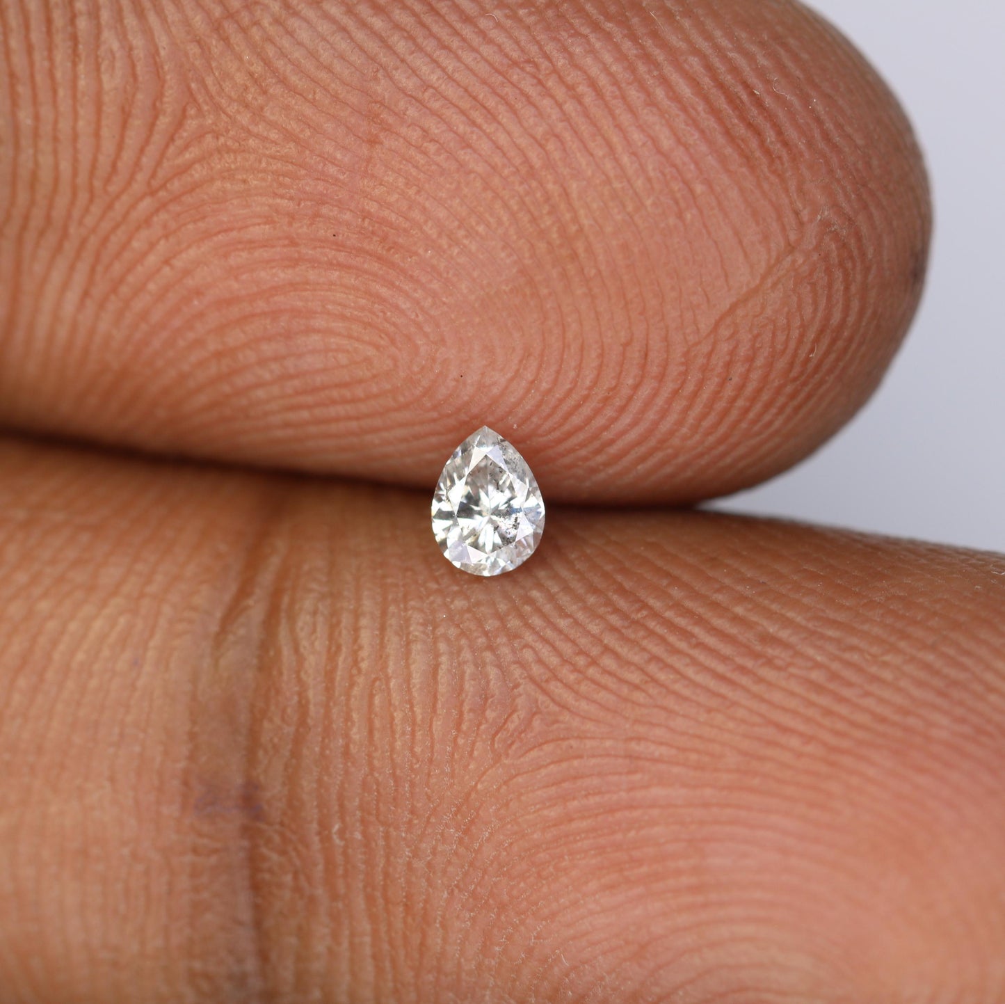 0.17 CT Stunning White Pear Shape Salt and Pepper Diamond - Natural Loose Gemstone Ideal for Engagement Rings and Unique Jewelry Creations.