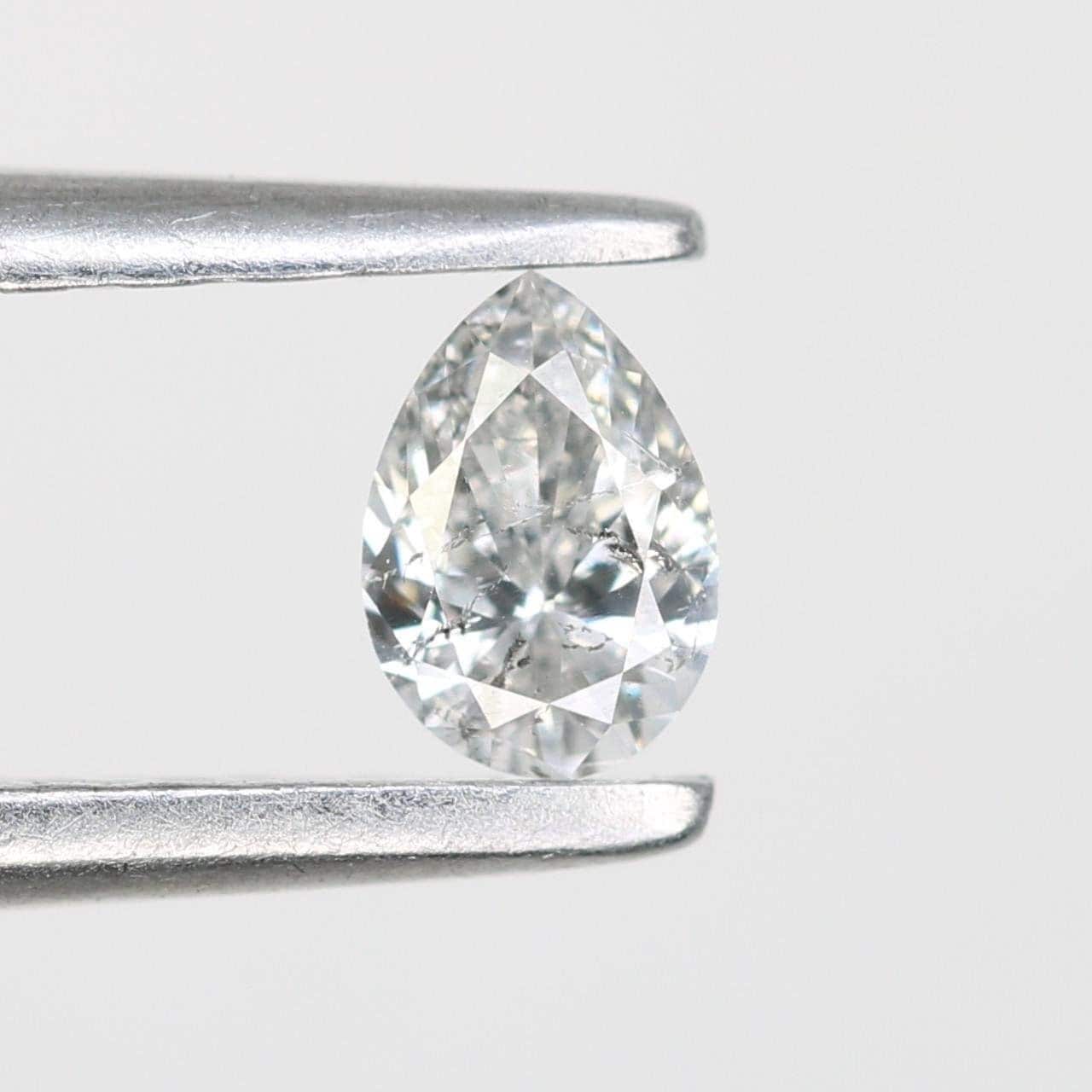 0.17 CT Unique Pear Shape Salt and Pepper Diamond - Natural White Loose Gemstone Perfect for Custom Rings and One-of-a-Kind Jewelry Pieces.
