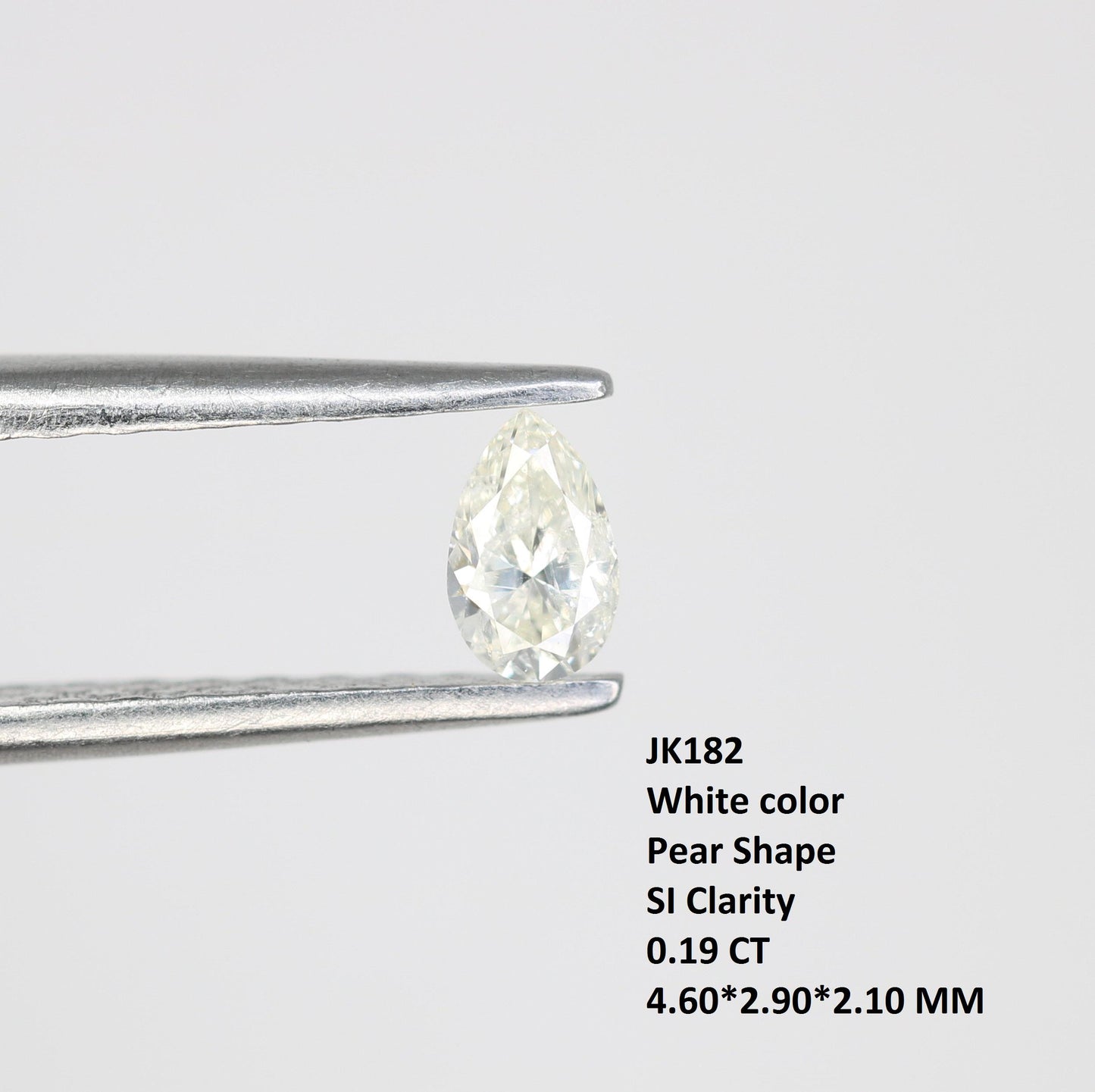 0.19 CT White Pear Shape Salt and Pepper Diamond - Natural Loose Gemstone Ideal for Unique Engagement Rings and Jewelry Creations.