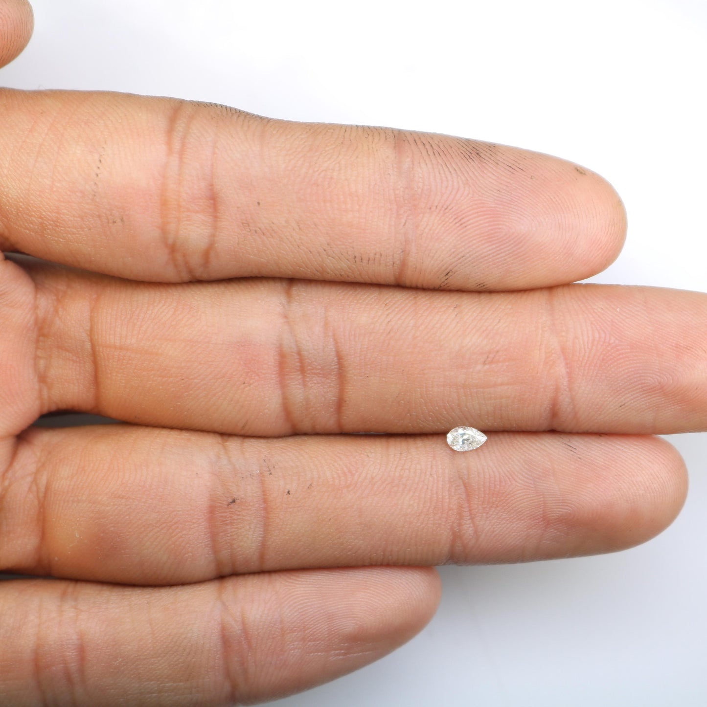 0.19 CT White Pear Shape Salt and Pepper Diamond - Natural Loose Gemstone Ideal for Unique Engagement Rings and Jewelry Creations.
