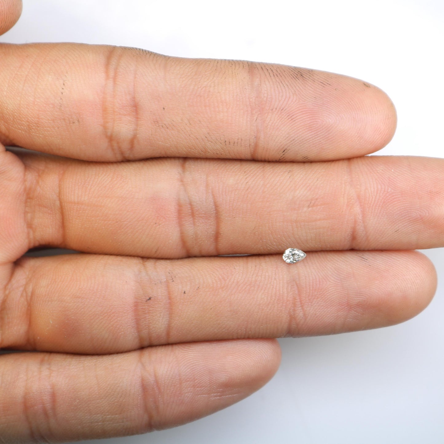 0.15 CT Raw Natural Pear Shape Salt and Pepper Diamond - Unique White Loose Stone Perfect for Custom Engagement Rings and Jewelry Designs.