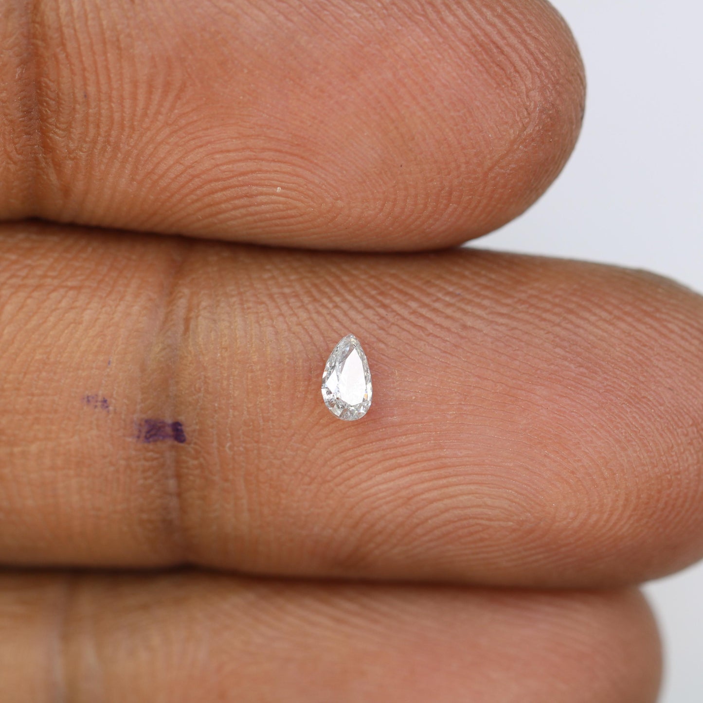 0.14 CT Pear Shape Salt and Pepper Diamond - Natural White Loose Gemstone Ideal for Engagement Rings and Artisan Jewelry Design.