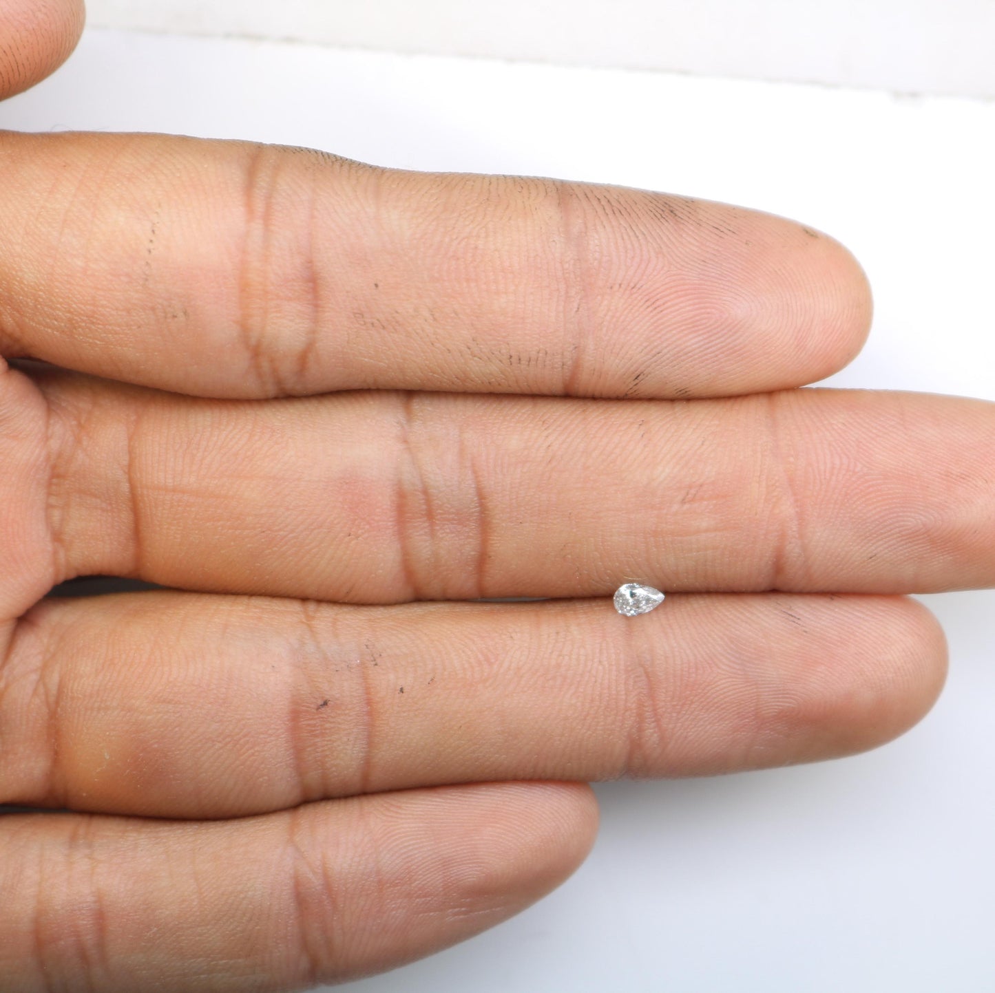 0.14 CT Pear Shape Salt and Pepper Diamond - Natural White Loose Gemstone Ideal for Engagement Rings and Artisan Jewelry Design.