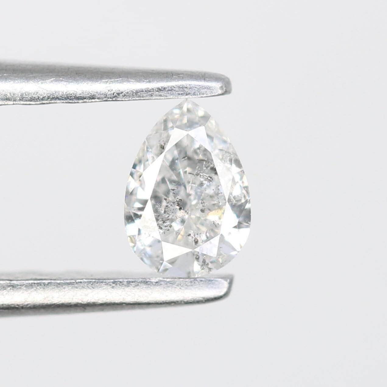 0.16 CT Natural Loose Pear Shape Diamond Salt And Pepper Pear Cut Diamond Natural Black Grey Diamond Pear Rose Cut Diamond