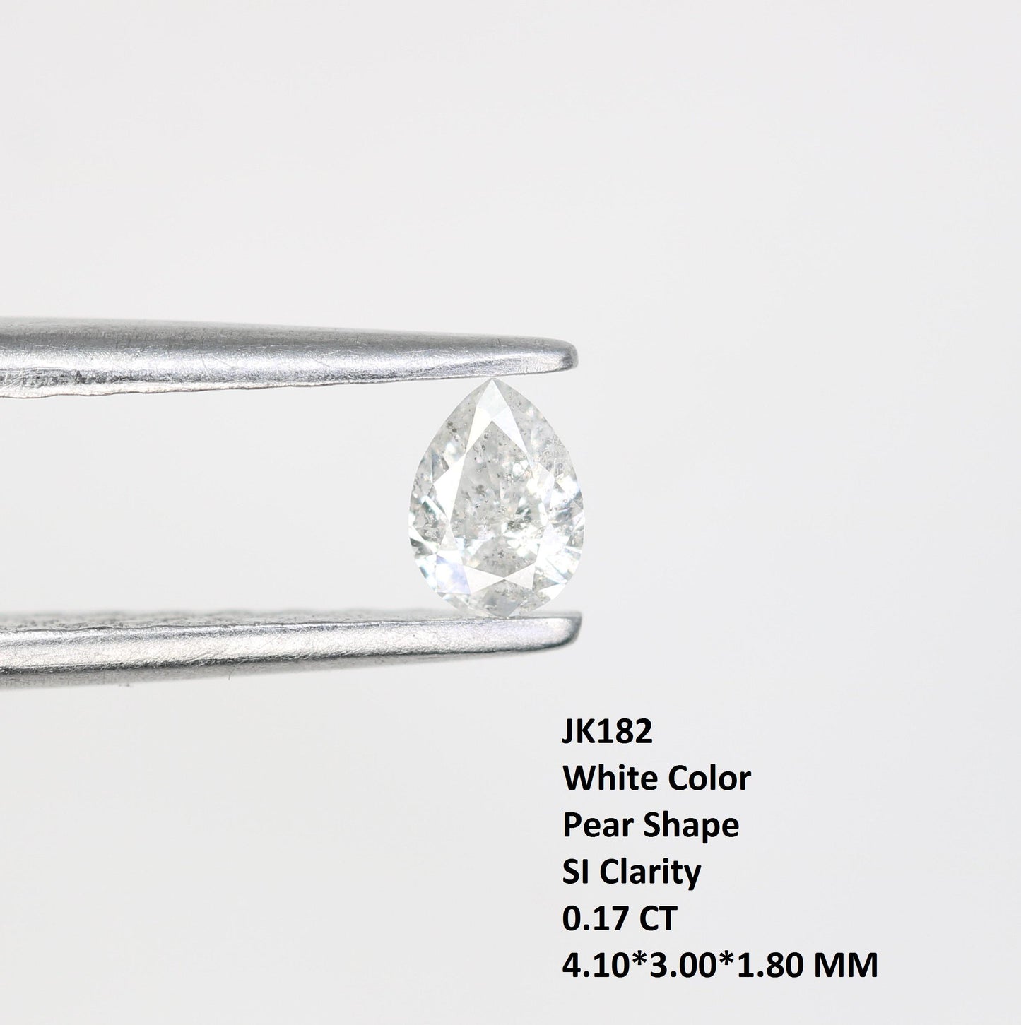0.17 Carat Pear Shape Salt and Pepper Diamond - Natural White Loose Gemstone for Engagement Ring