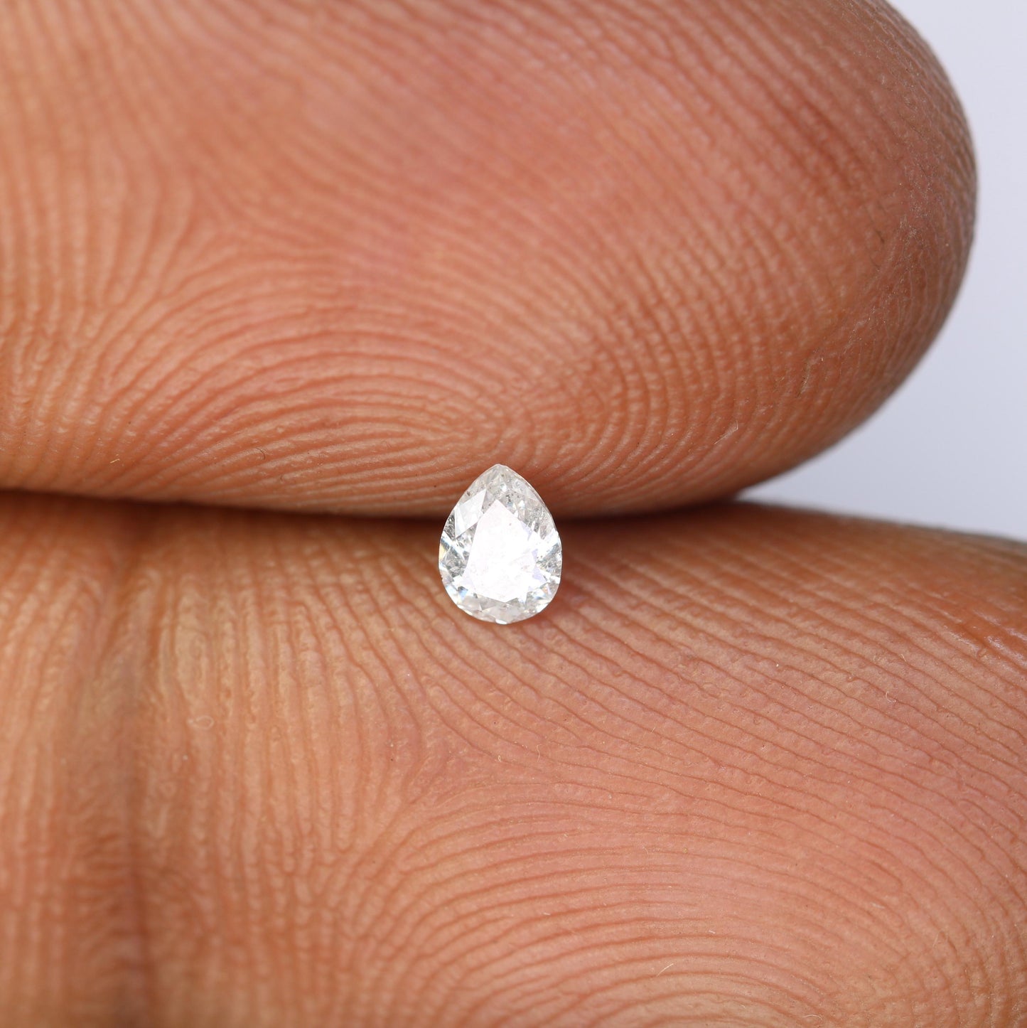 0.17 Carat Pear Shape Salt and Pepper Diamond - Natural White Loose Gemstone for Engagement Ring