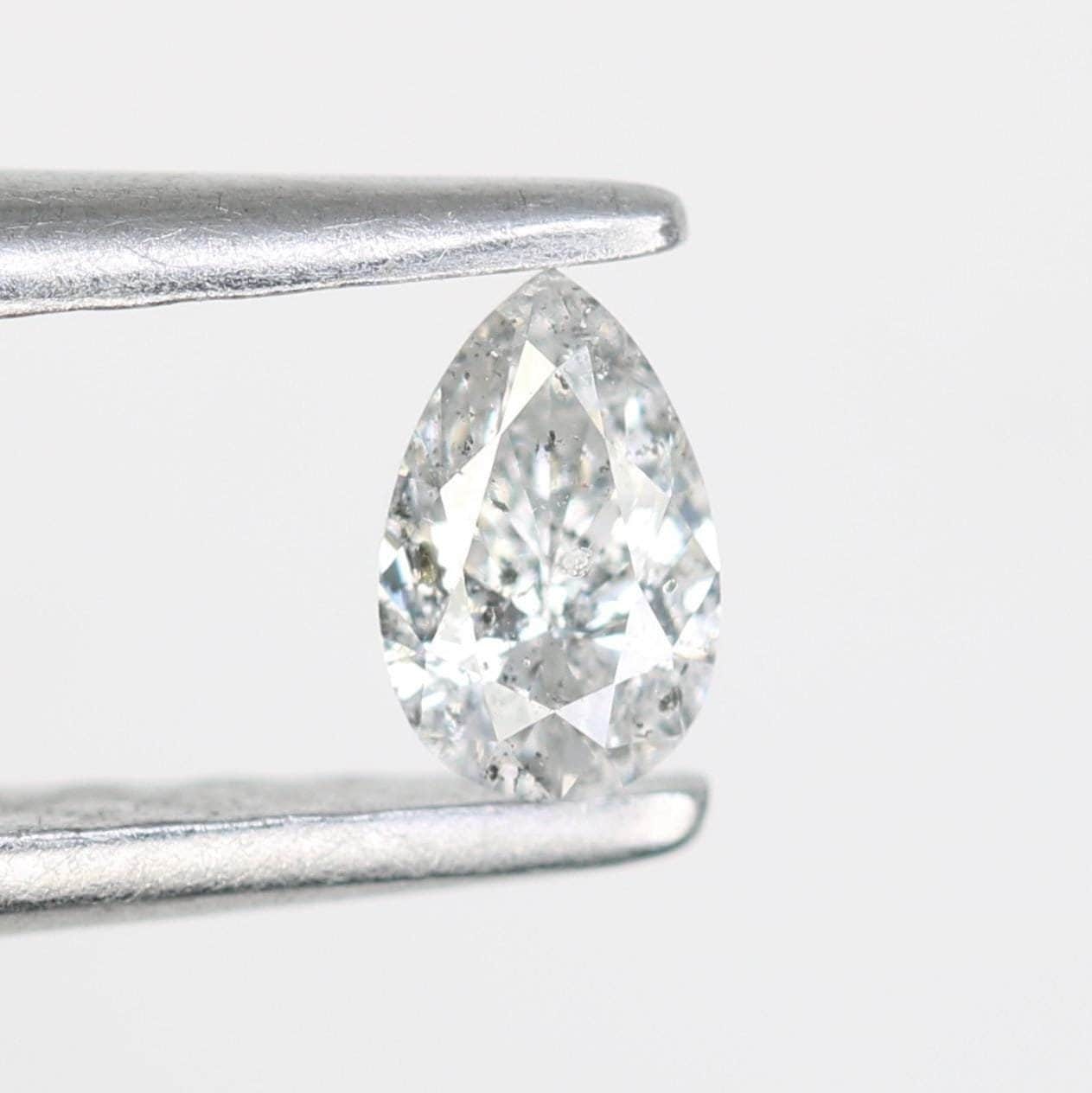 0.16 Carat Premium Quality Pear Shape Salt and Pepper Natural Diamond - Stunning Rose Cut Gemstone