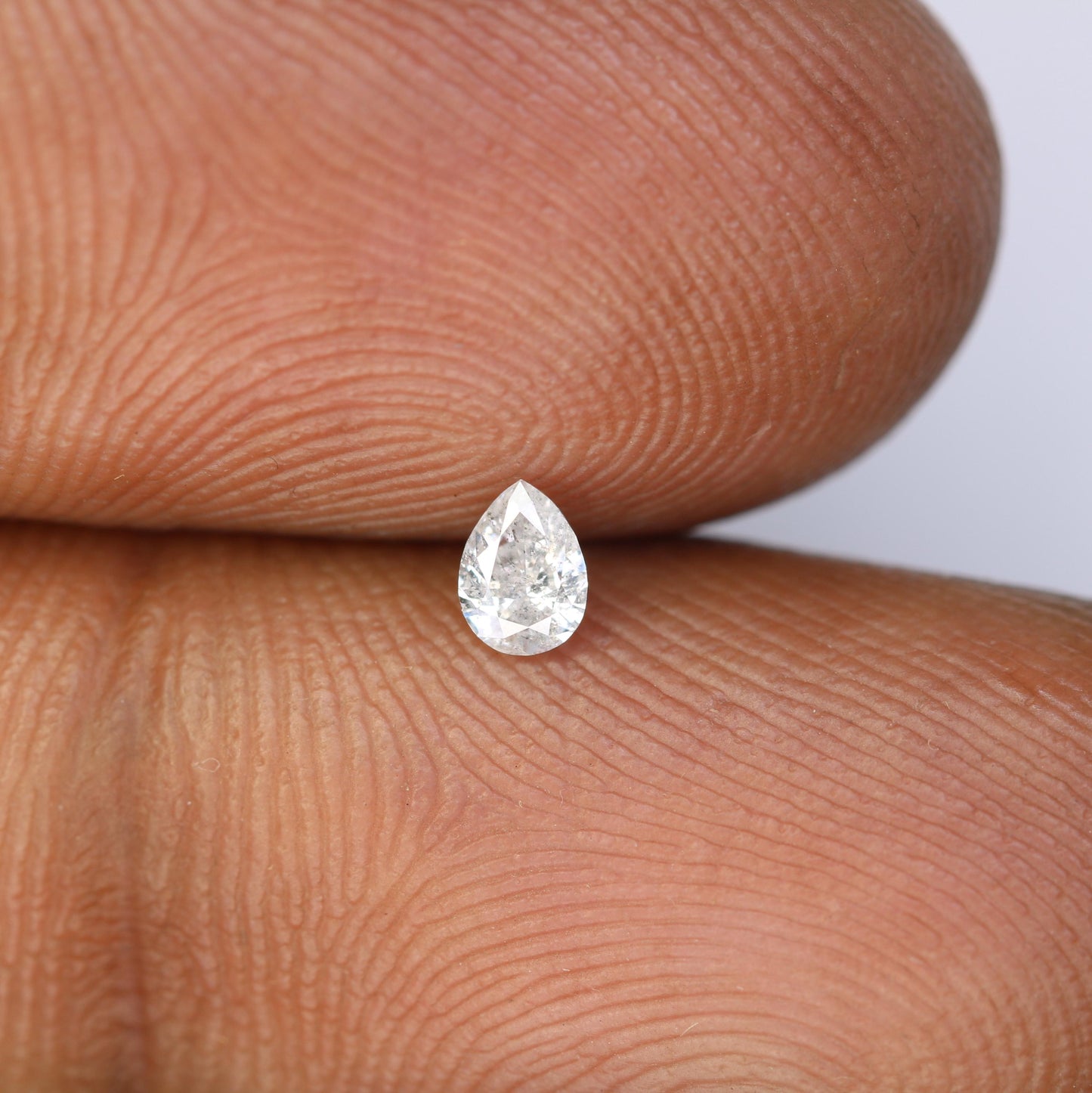 0.17 Carat Pear Shape Salt and Pepper Diamond - Natural White Loose Gemstone for Engagement Ring