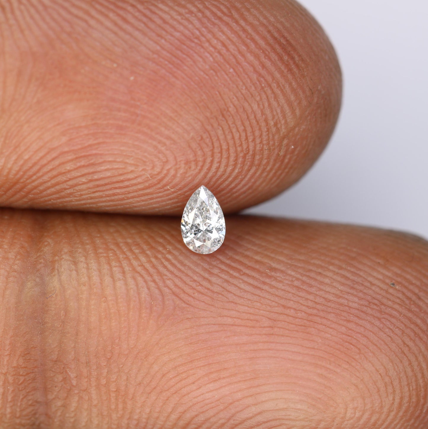 0.16 Carat Premium Quality Pear Shape Salt and Pepper Natural Diamond - Stunning Rose Cut Gemstone