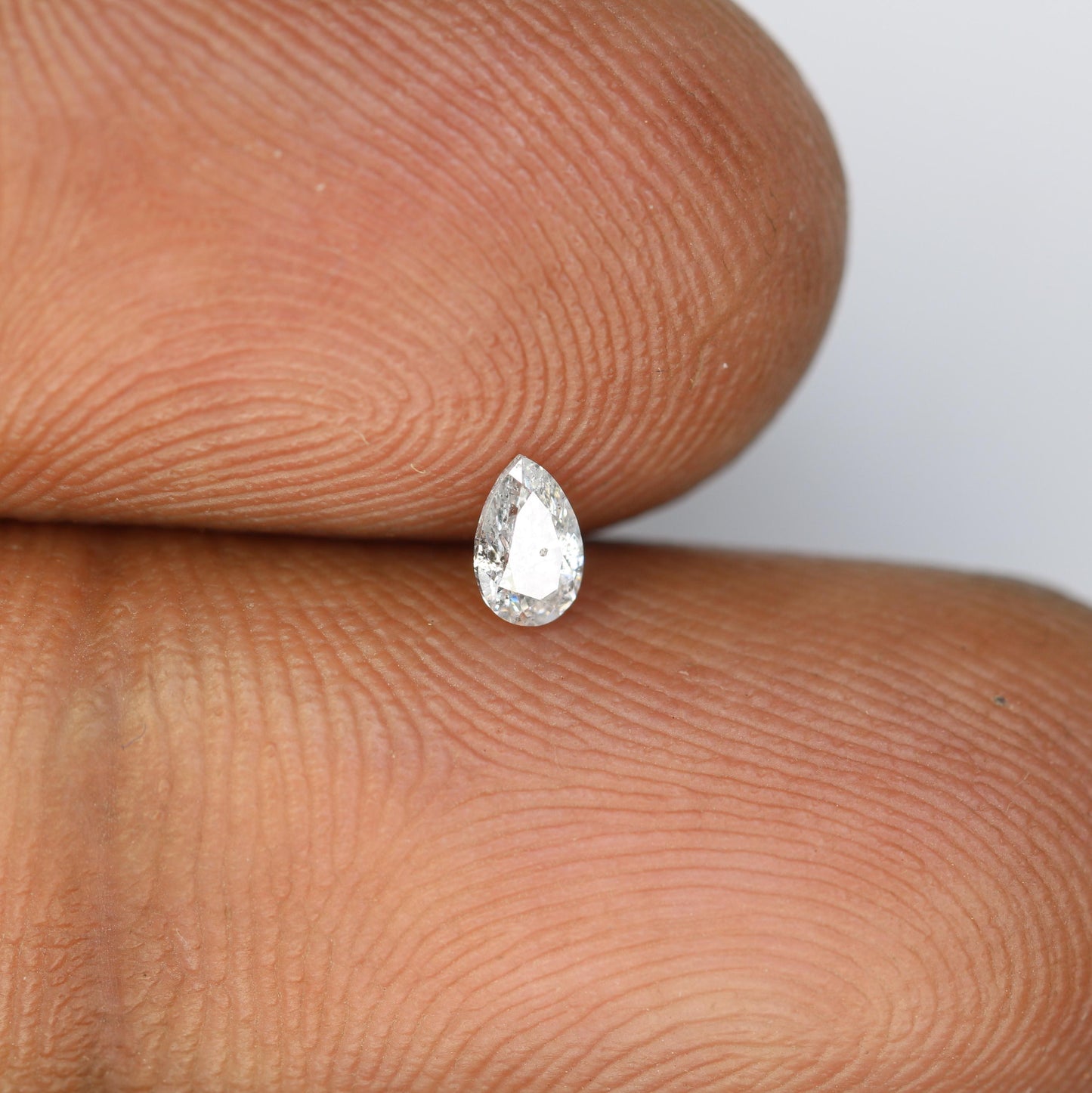 0.16 Carat Premium Quality Pear Shape Salt and Pepper Natural Diamond - Stunning Rose Cut Gemstone