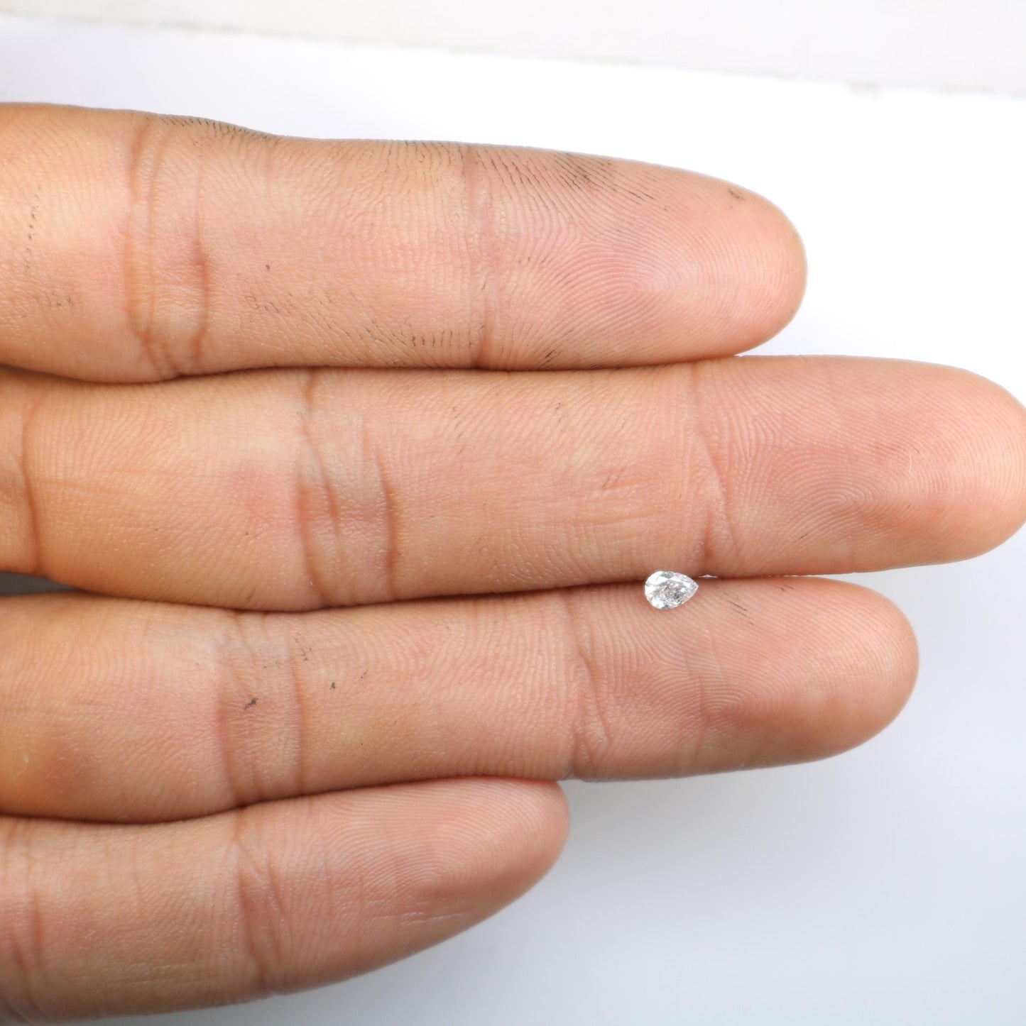 0.16 CT Natural Loose Pear Shape Diamond Salt And Pepper Pear Cut Diamond Natural Black Grey Diamond Pear Rose Cut Diamond