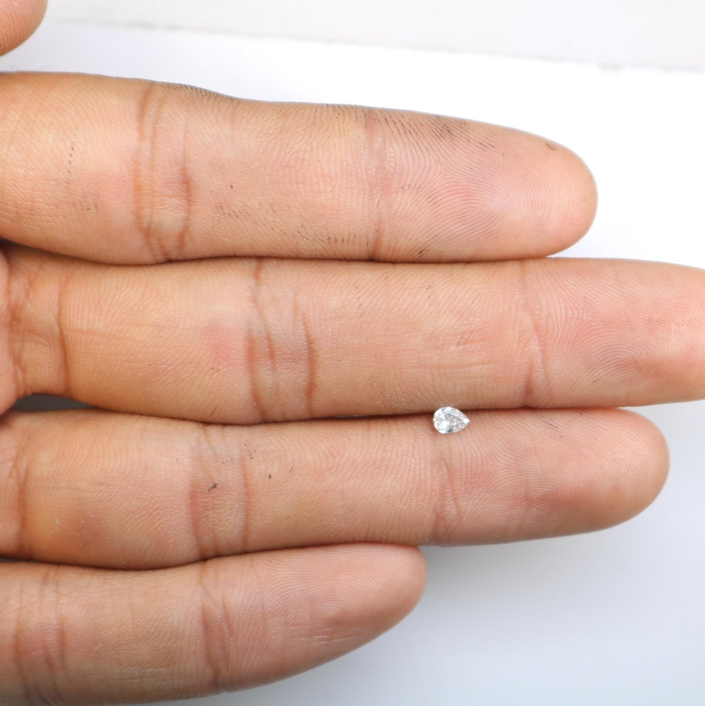 0.17 Carat Pear Shape Salt and Pepper Diamond - Natural White Loose Gemstone for Engagement Ring