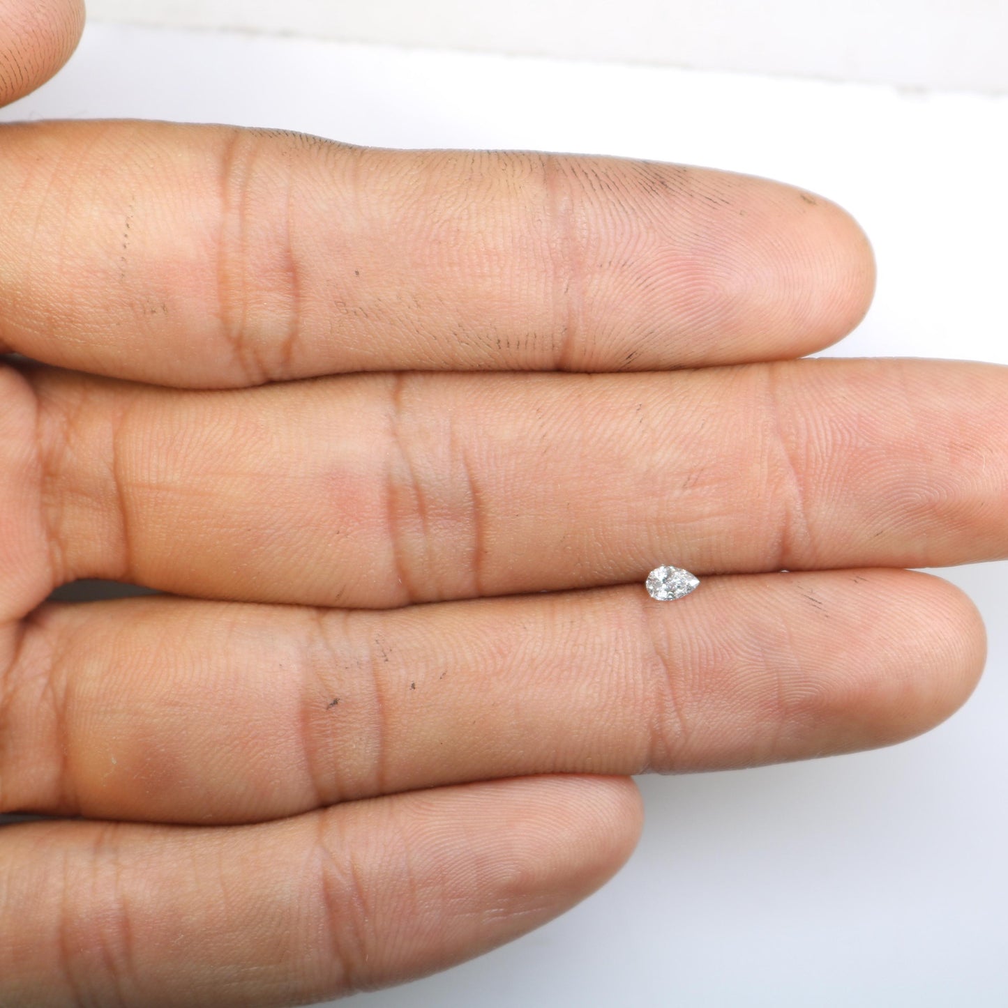 0.16 Carat Premium Quality Pear Shape Salt and Pepper Natural Diamond - Stunning Rose Cut Gemstone
