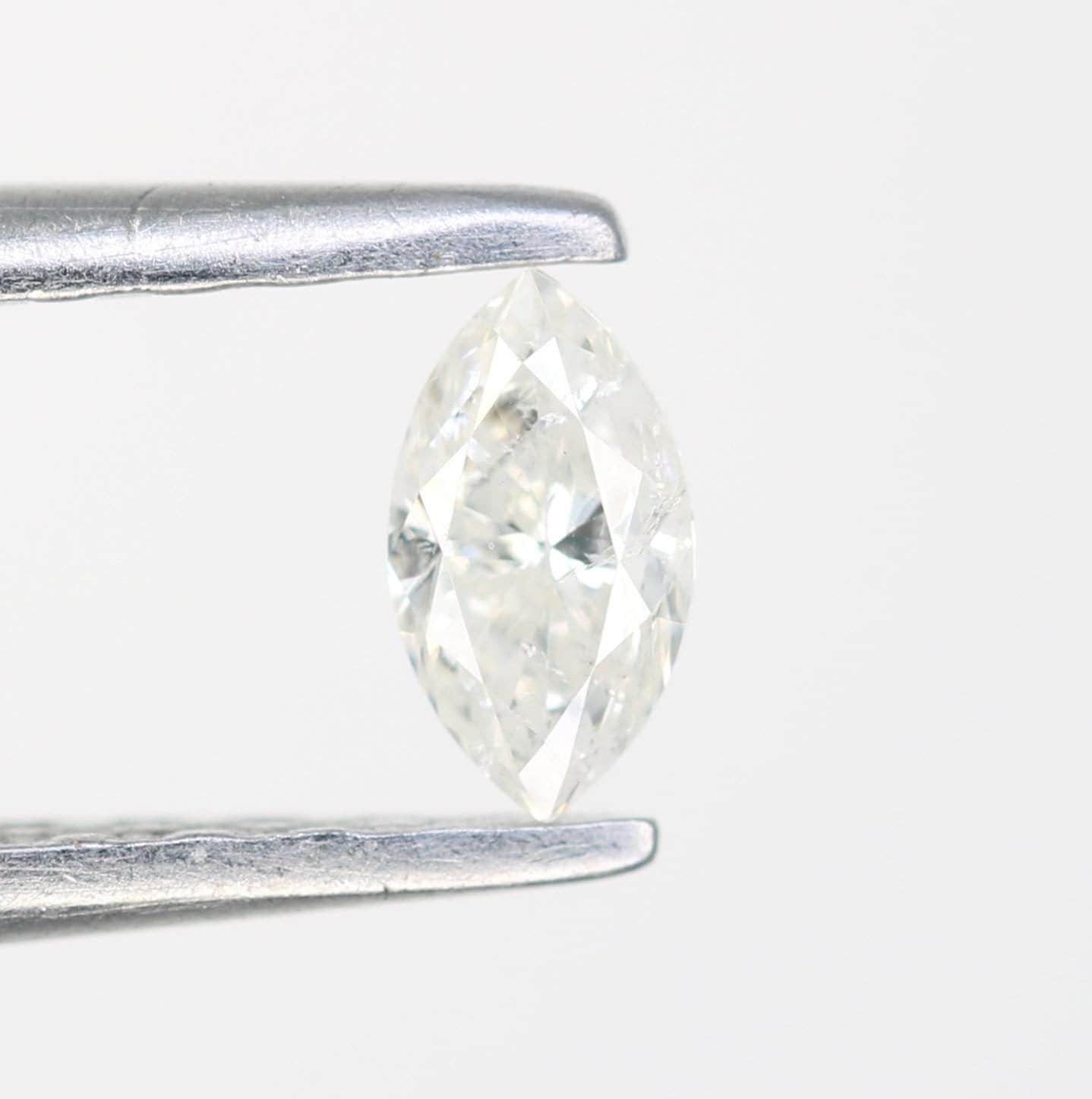 0.17 Natural Loose Marquise Shape Diamond Salt And Pepper Marquise Rose Cut Diamond White Color Marquise Cut Diamond
