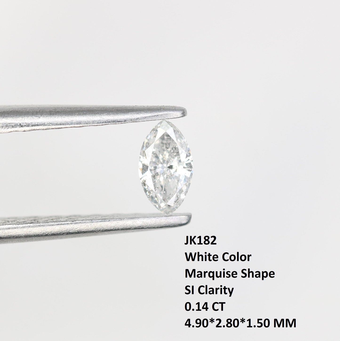 0.14 CT Natural Loose Marquise Shape Diamond Salt And Pepper Marquise Rose Cut Diamond Black Grey Color Marquise Cut Diamond