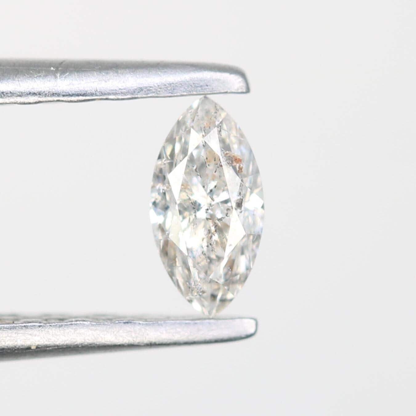 0.17 CT Natural Loose Marquise Shape Diamond Salt And Pepper Marquise White Grey Color Marquise Cut Diamond
